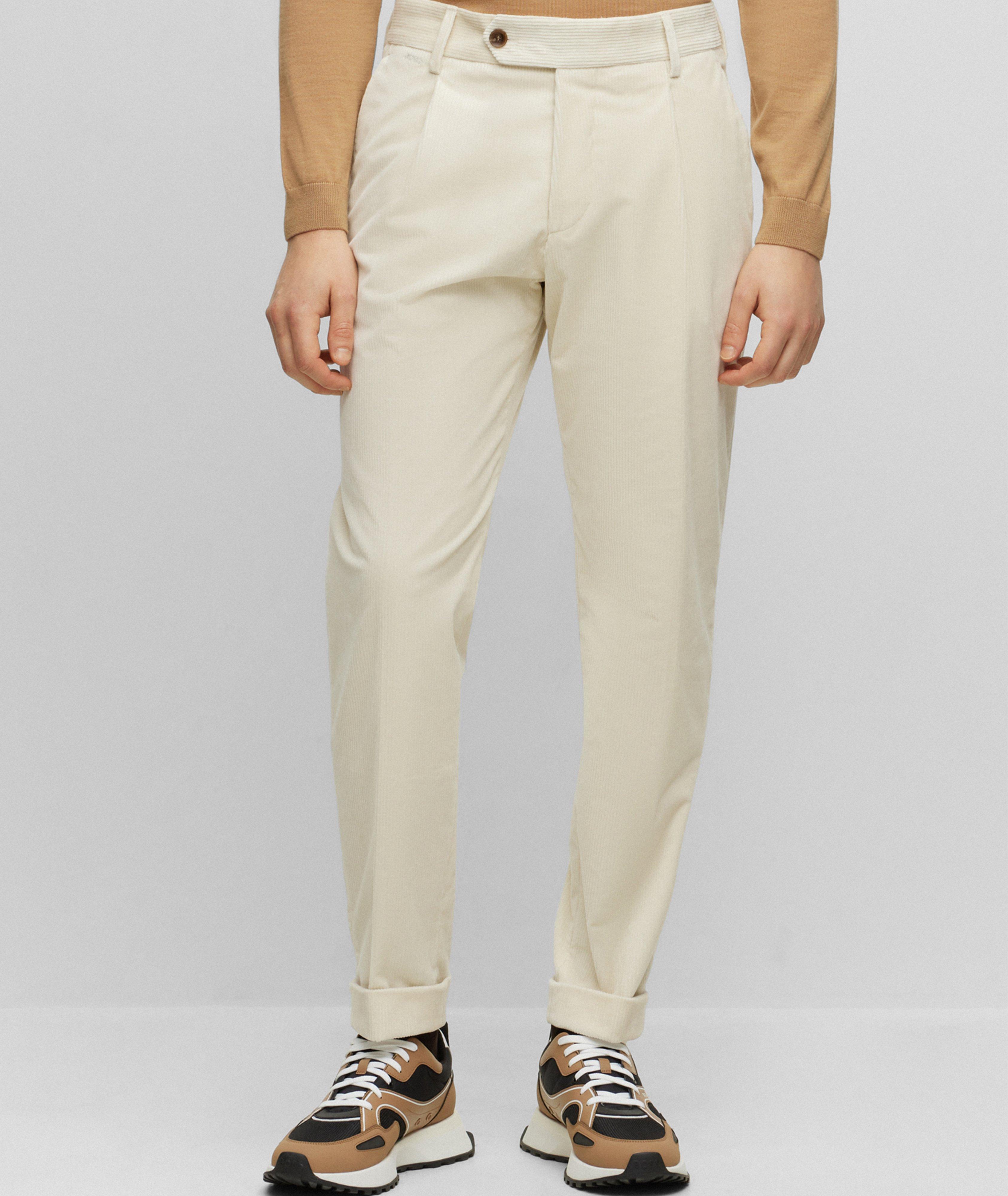 Pleated Stretch-Cotton Corduroy Trousers image 2