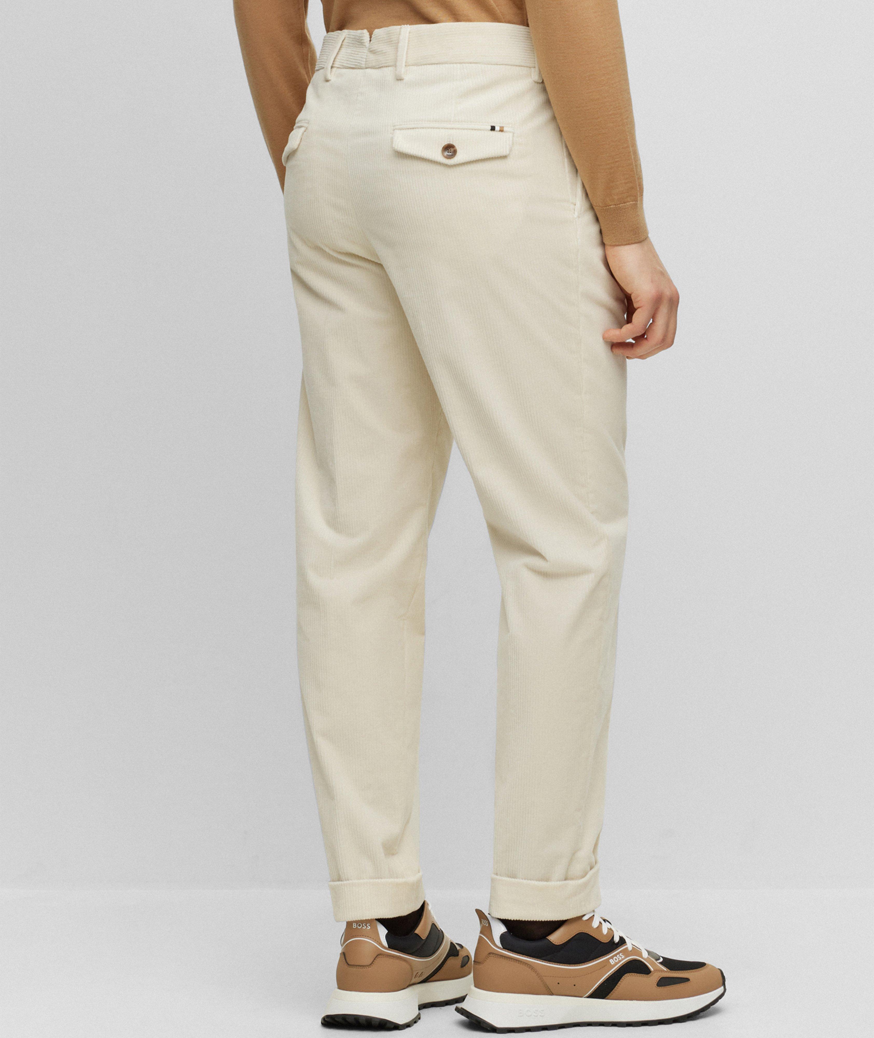 Pleated Stretch-Cotton Corduroy Trousers image 3