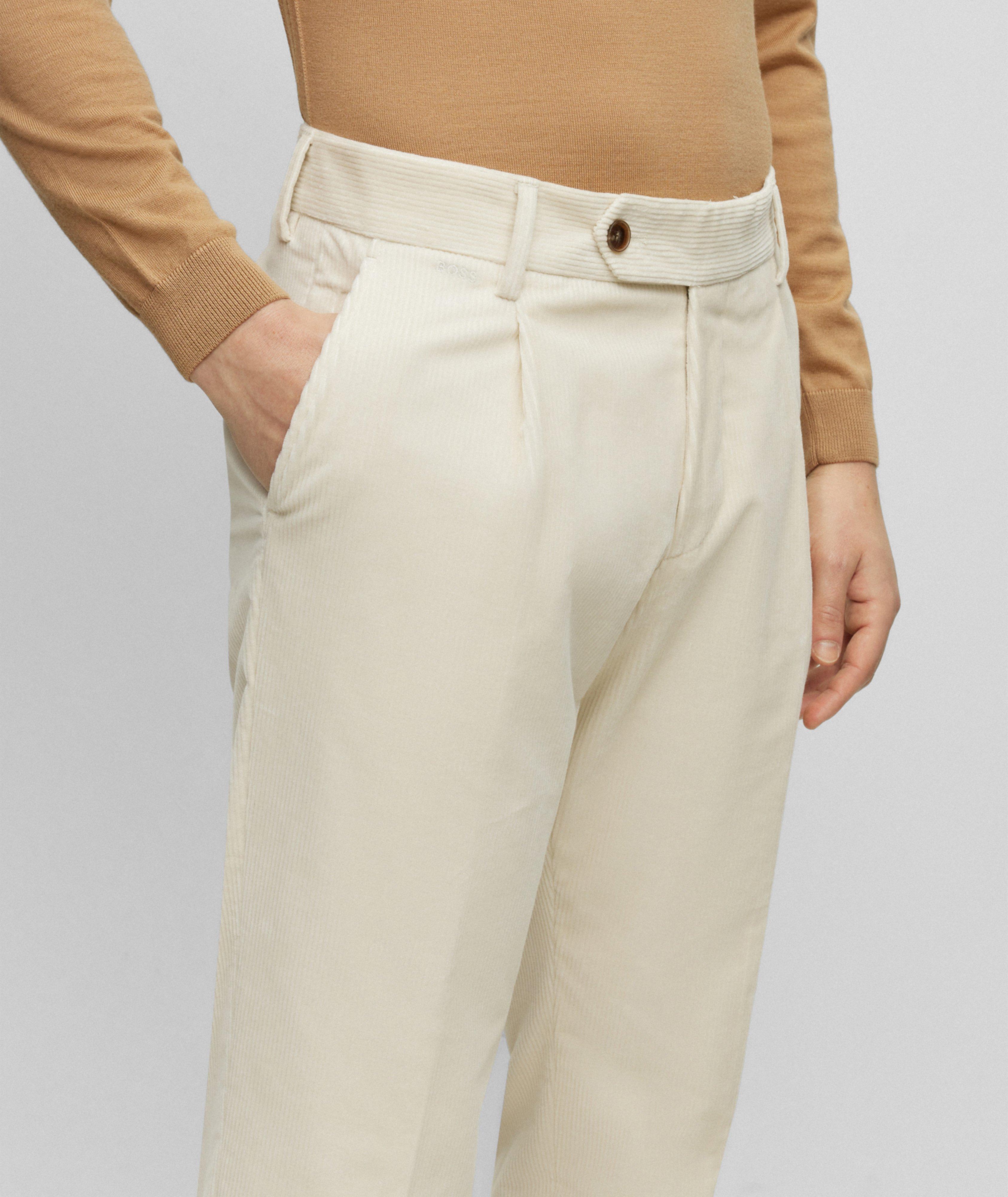 Pleated Stretch-Cotton Corduroy Trousers image 4
