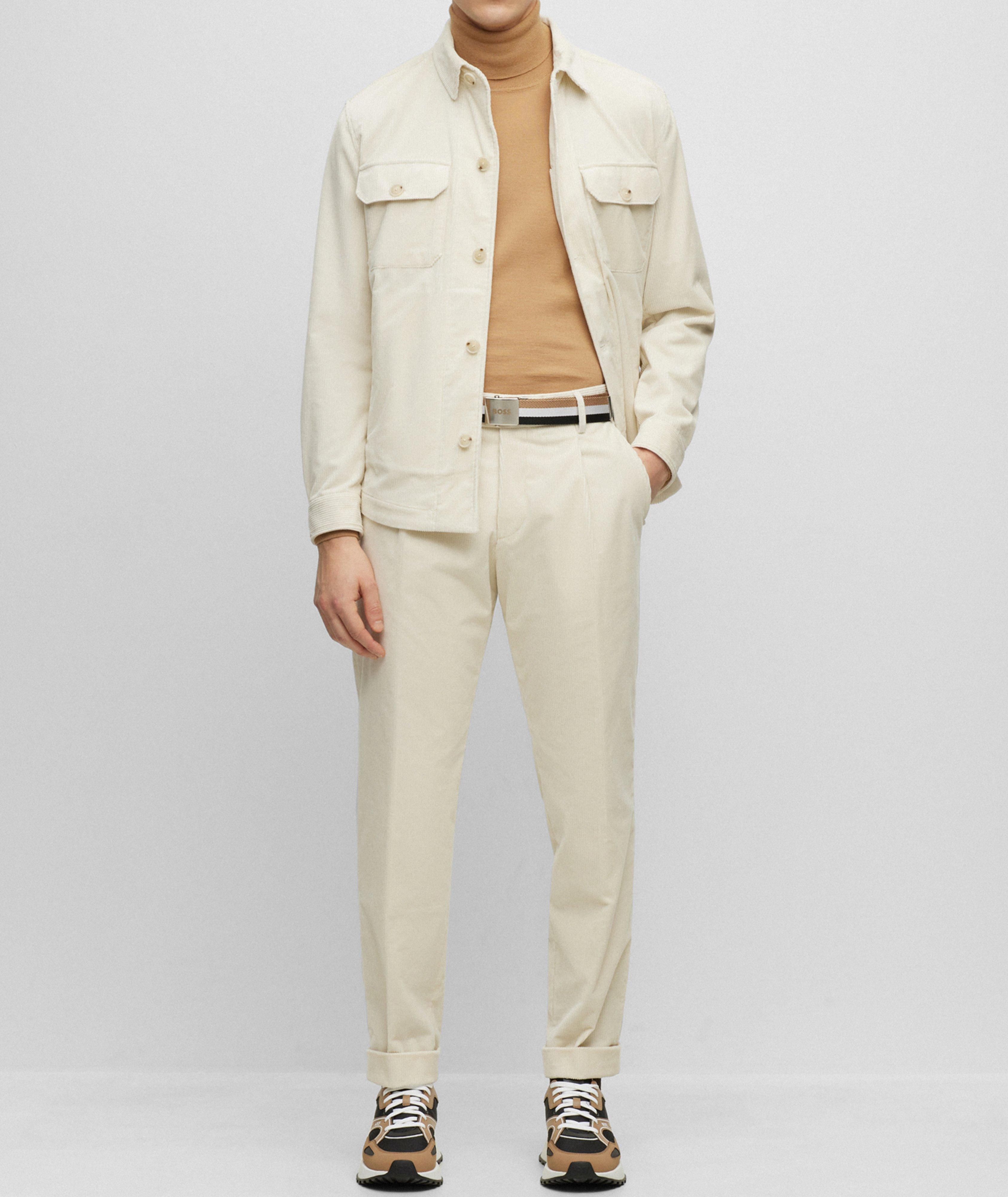 Pleated Stretch-Cotton Corduroy Trousers image 5