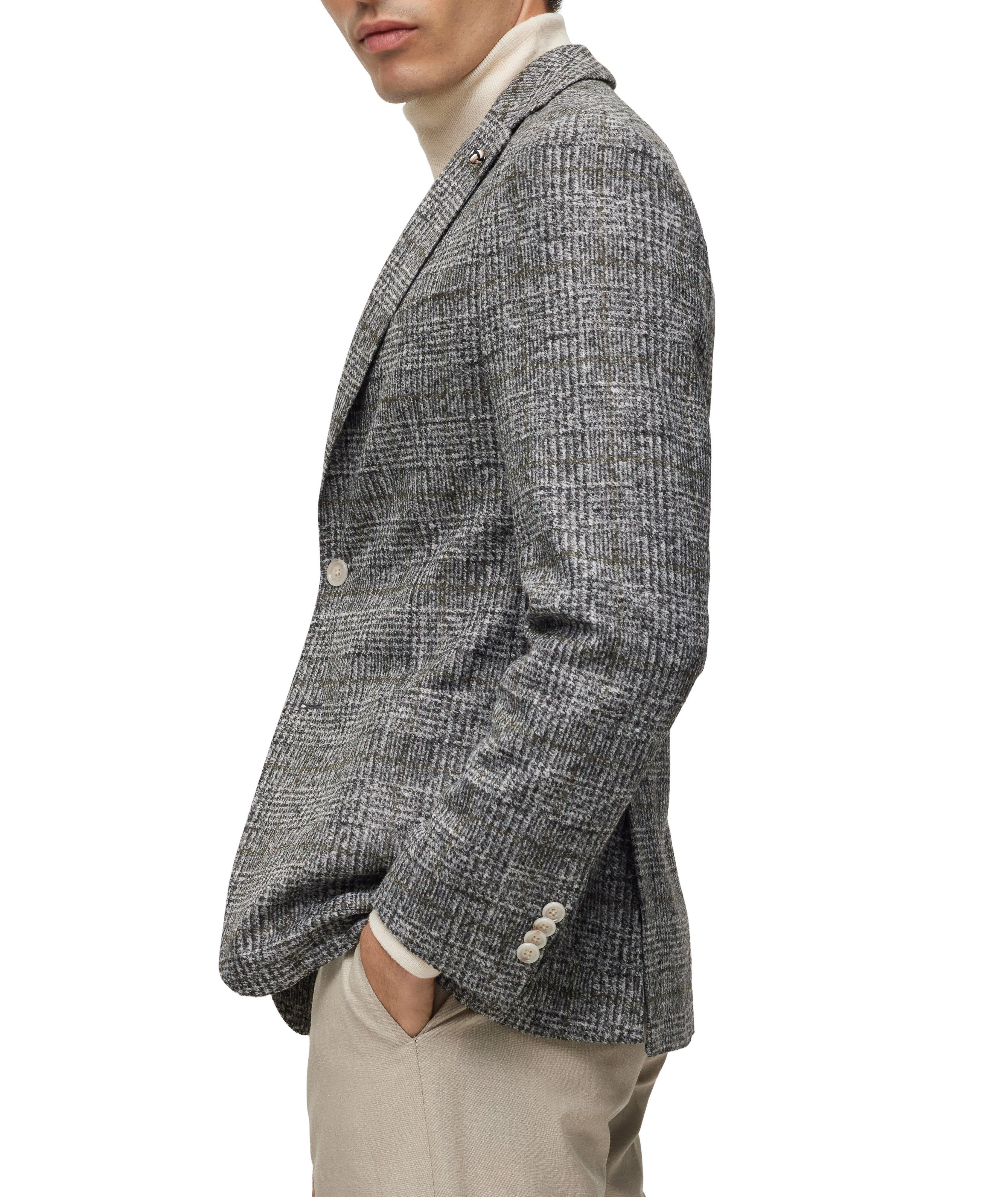 Slim Fit Checkered Stretch-Jersey Sport Jacket image 4