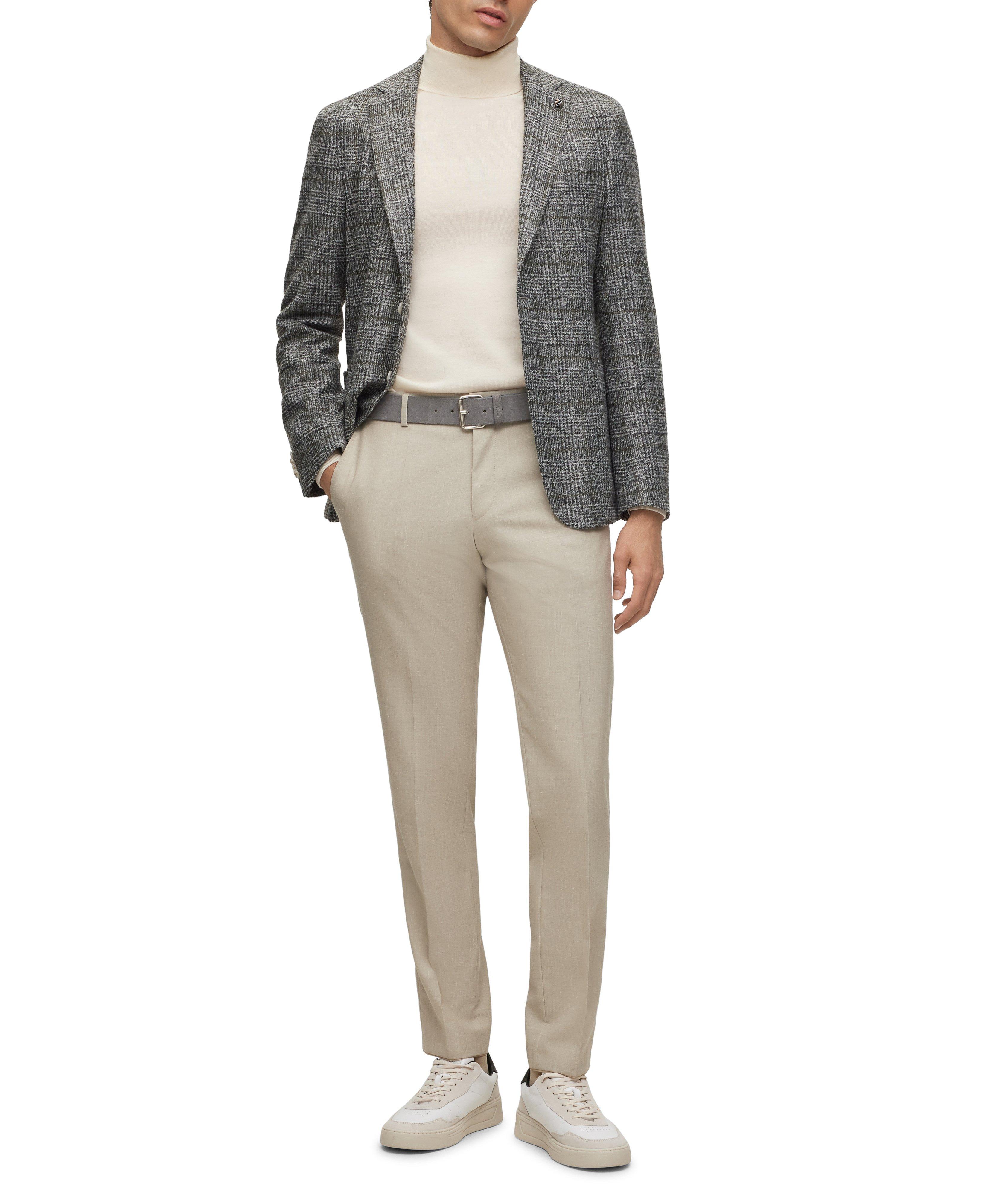 Slim Fit Checkered Stretch-Jersey Sport Jacket image 5