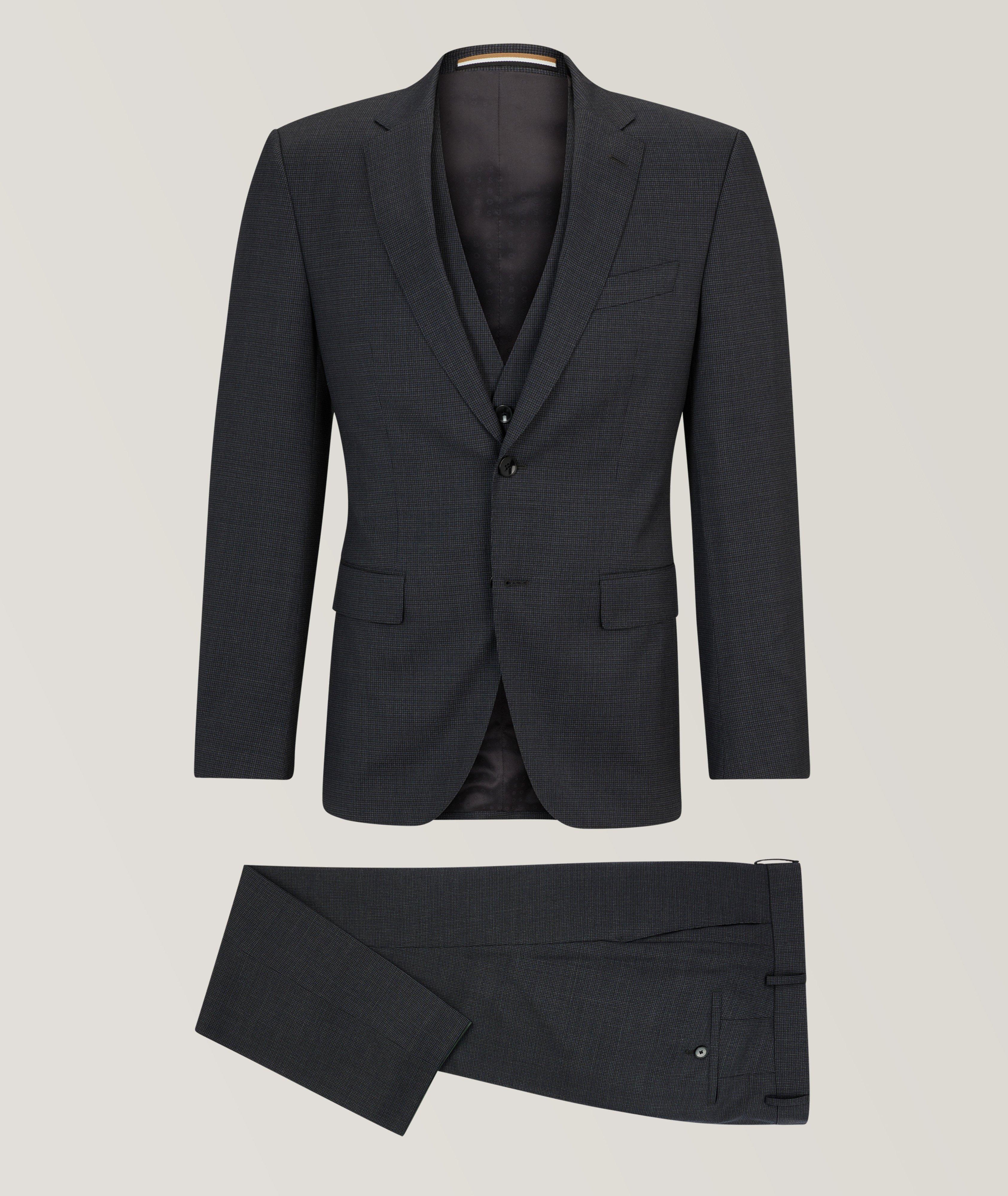 Slim Fit Houndstooth Virgin Wool Suit image 0