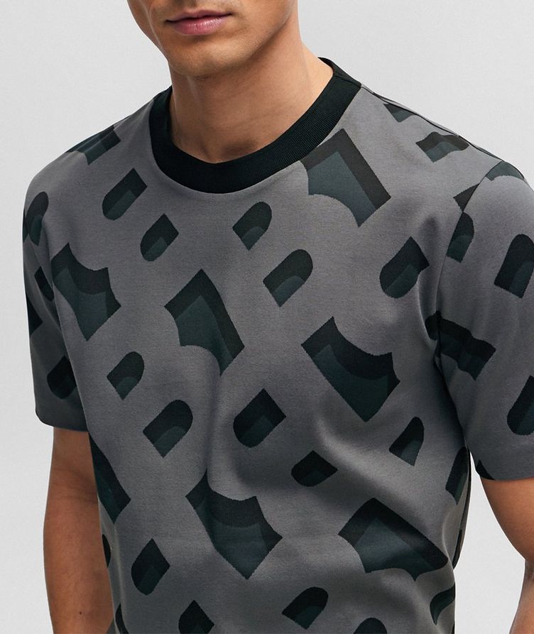 Tiburt Monogram Jacquard Mercerized Cotton T-Shirt image 3