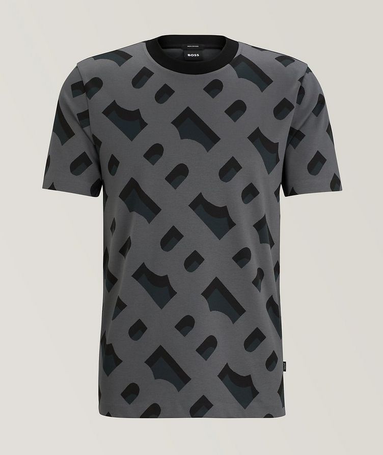 Tiburt Monogram Jacquard Mercerized Cotton T-Shirt image 0