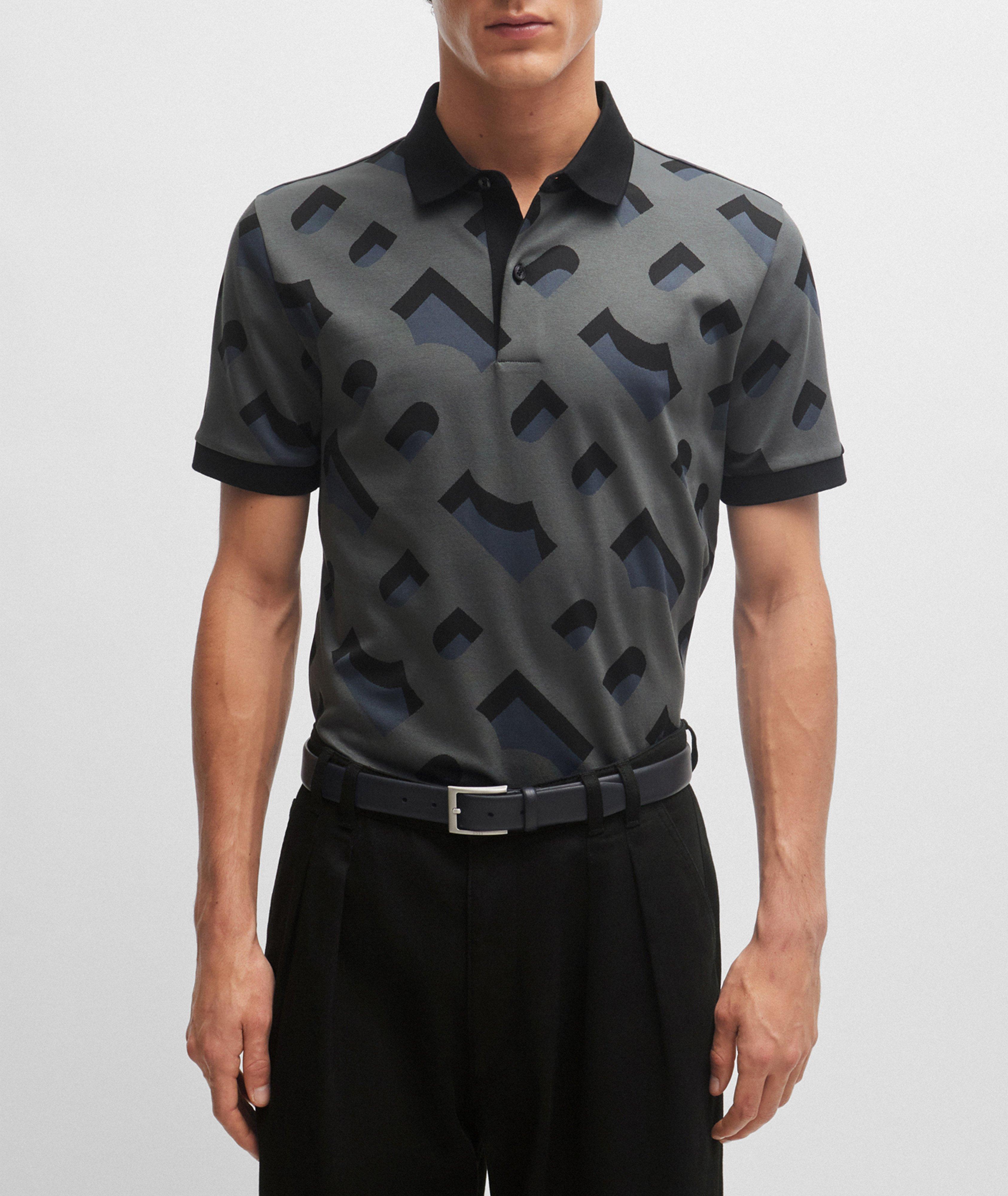 Monogram Jacquard Performance Cotton-Blend Polo image 1