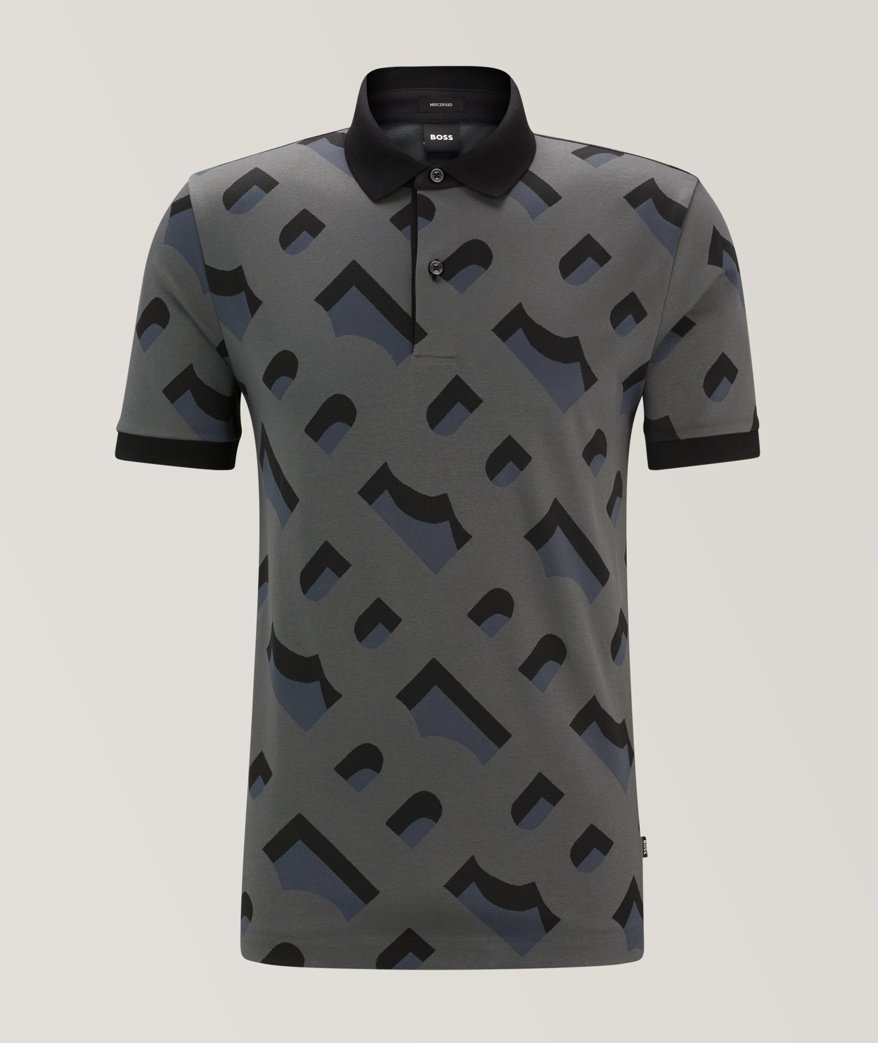 Monogram Jacquard Performance Cotton-Blend Polo image 0