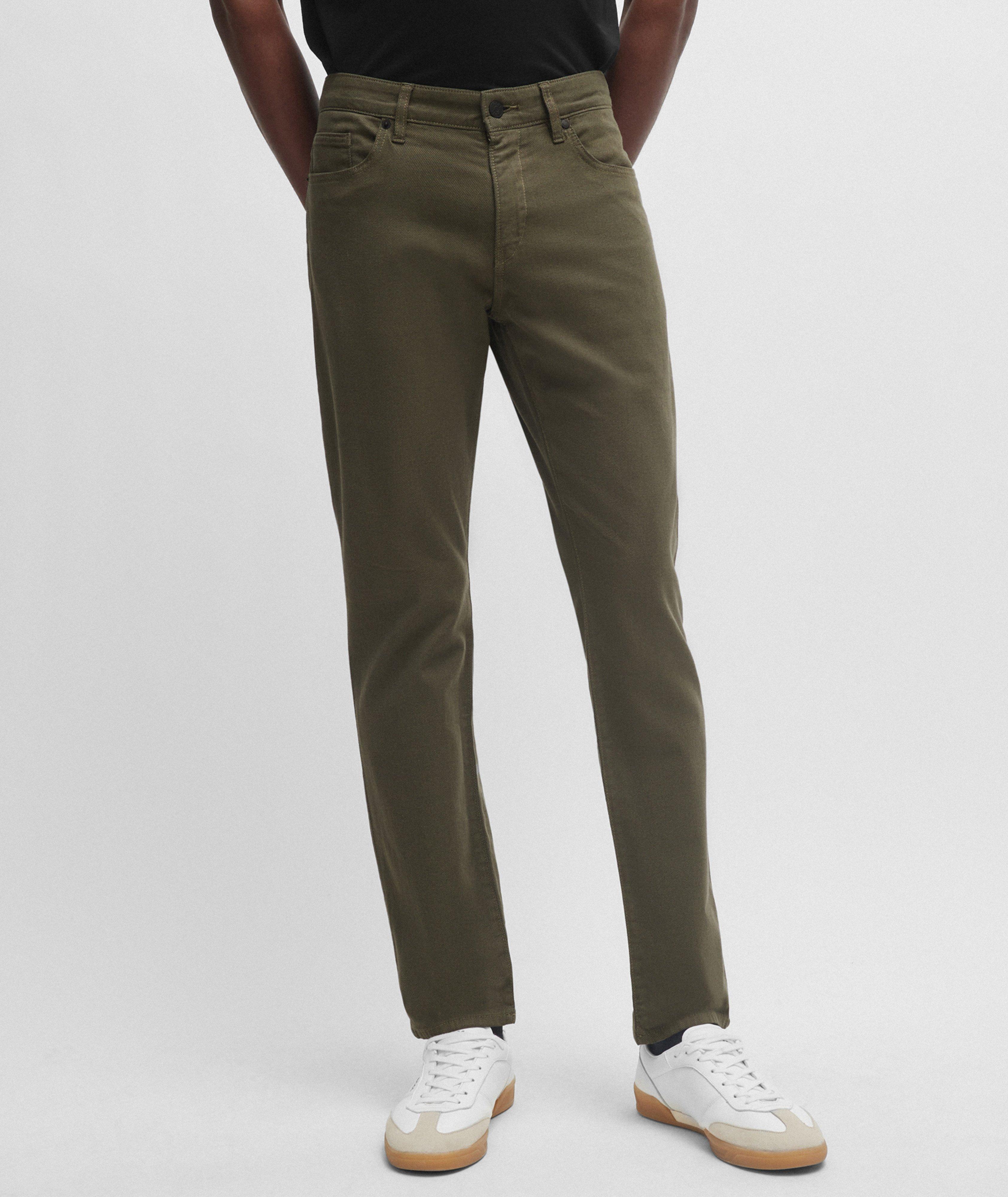 Kane Micro-Patterned Stretch-Cotton Trousers