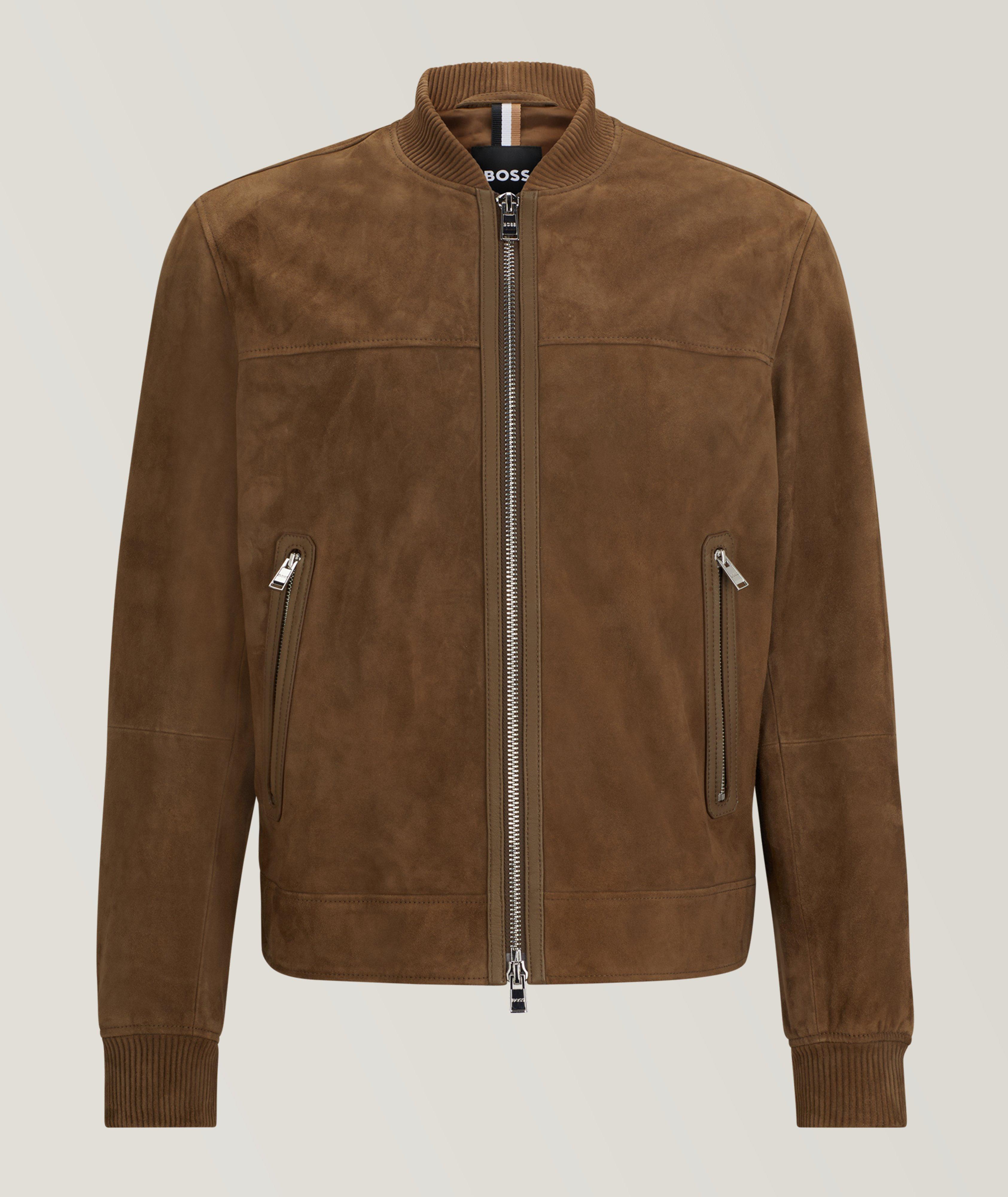 BOSS Malbano3 Suede Goat Leather Jacket | Leather | Harry Rosen