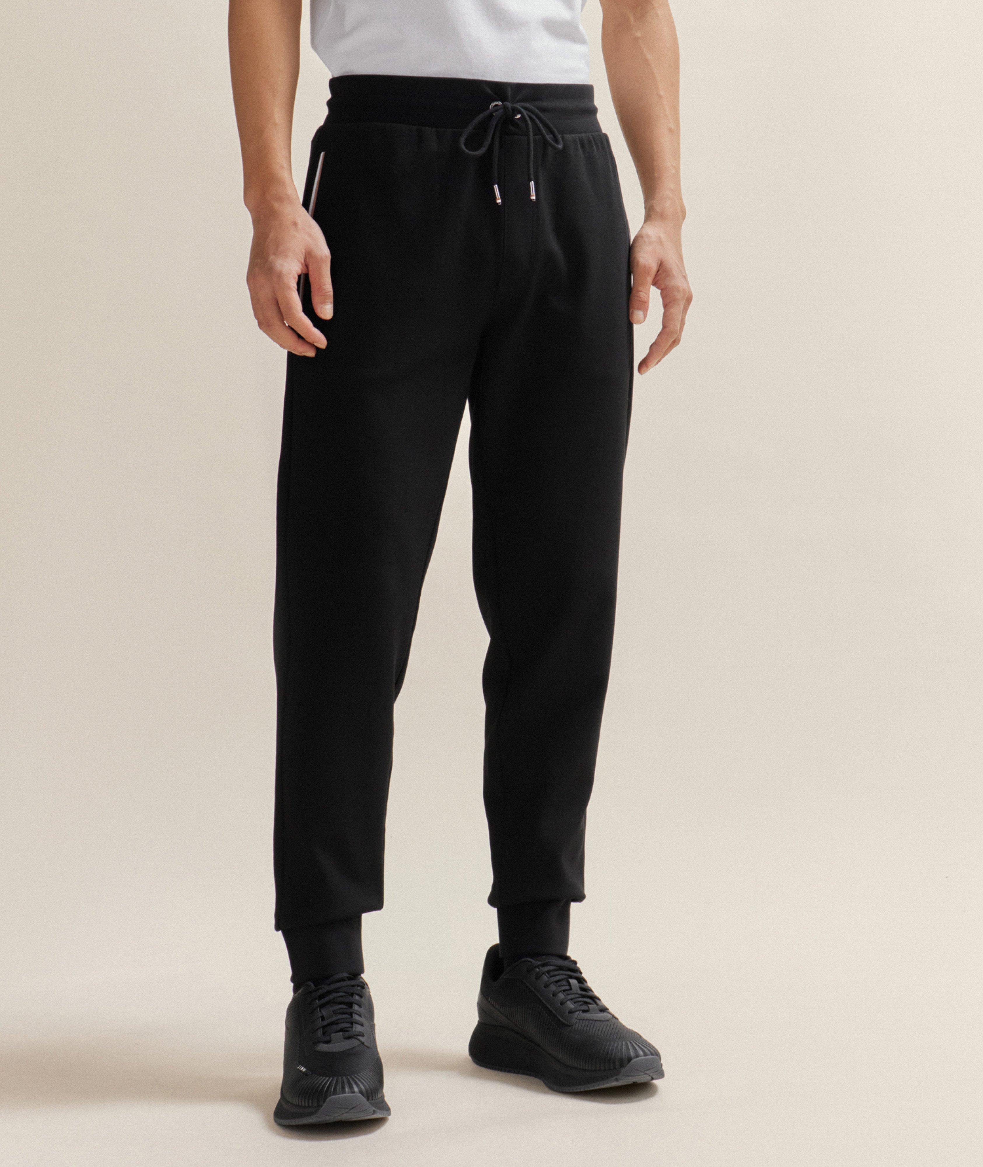 Pantalon sport en mélange de coton à détail rayé image 2
