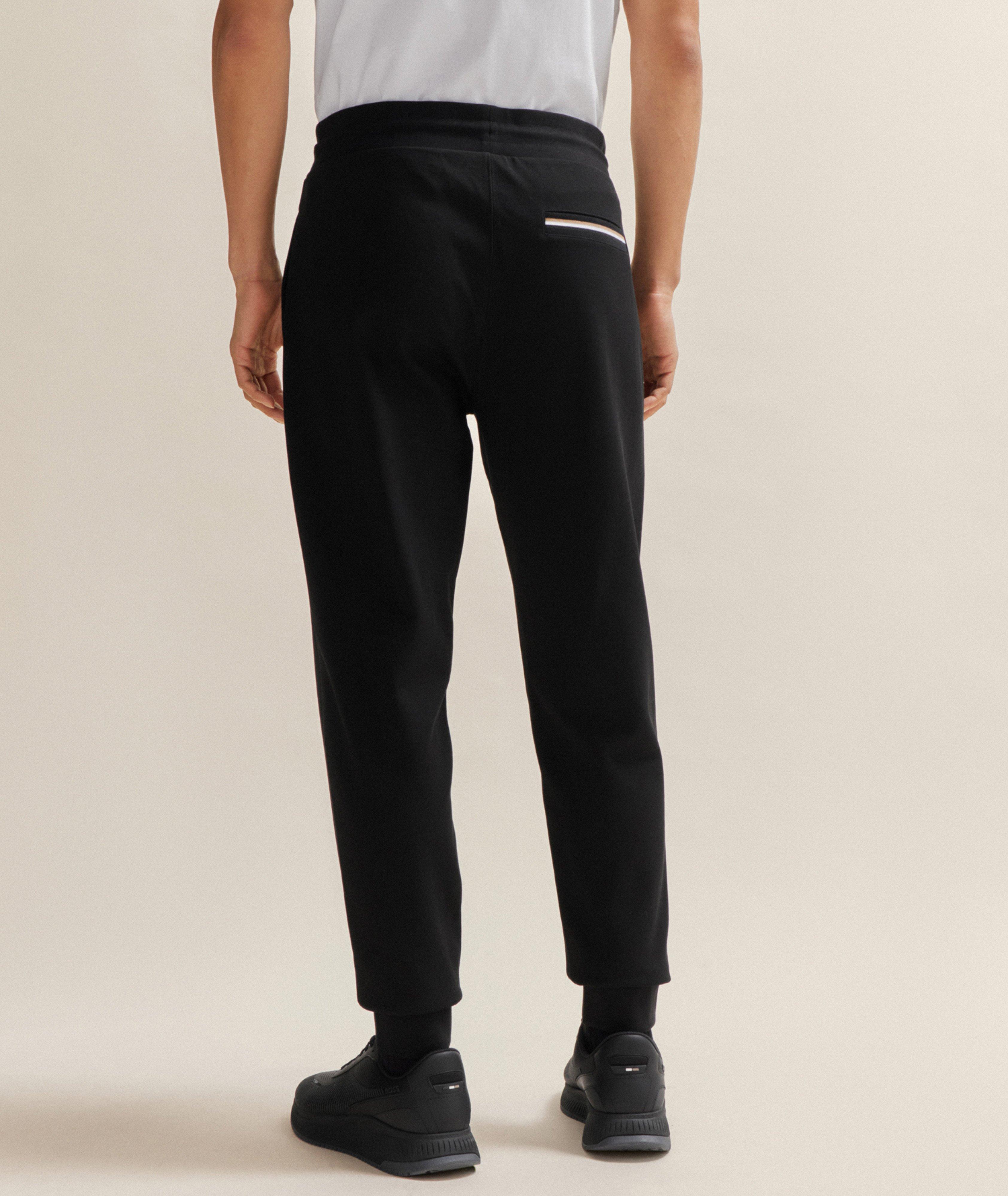 Pantalon sport en mélange de coton à détail rayé image 3