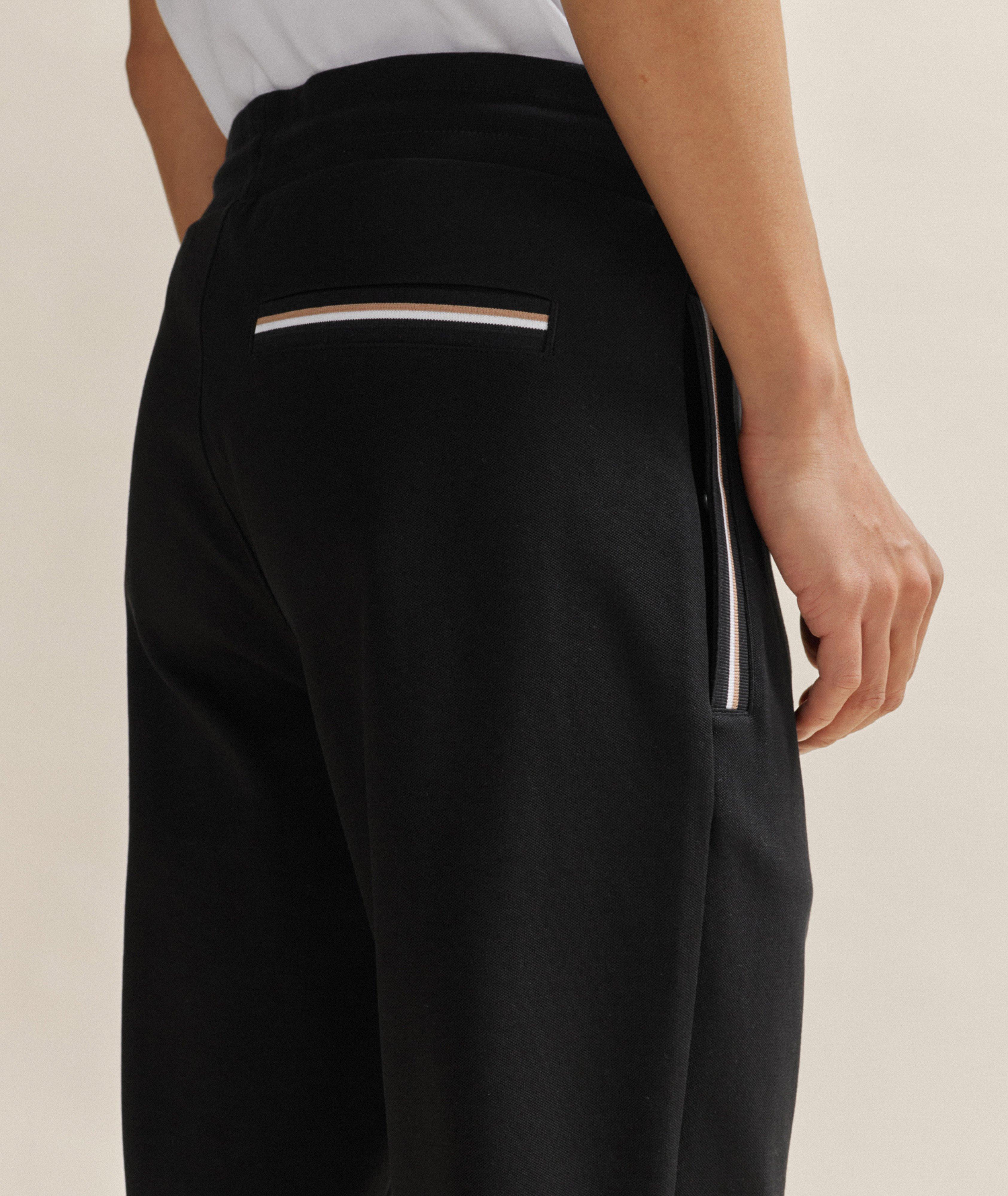 Pantalon sport en mélange de coton à détail rayé image 4