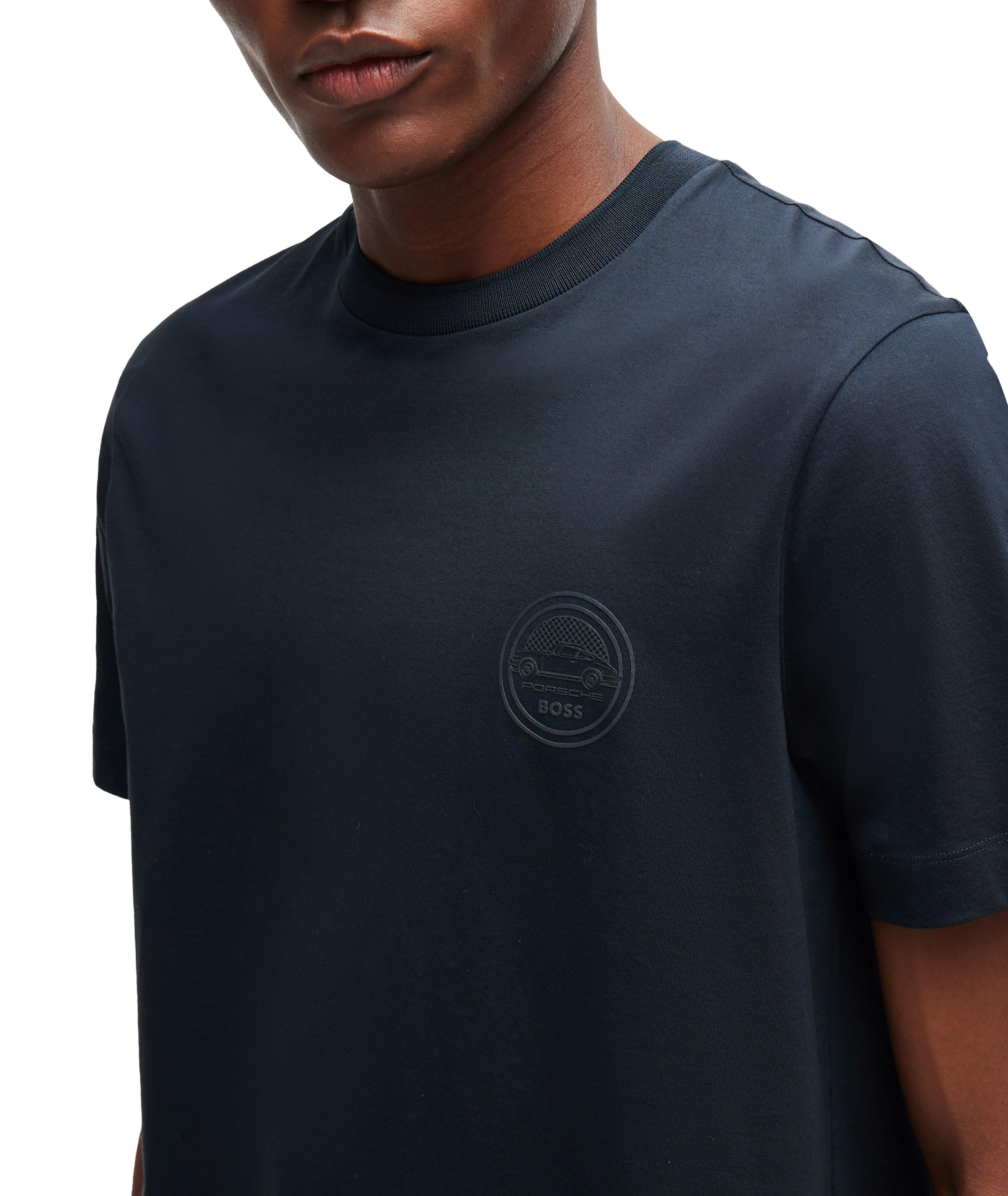 Porsche Collection Embroidered Patch Mercerized Cotton T-Shirt image 3