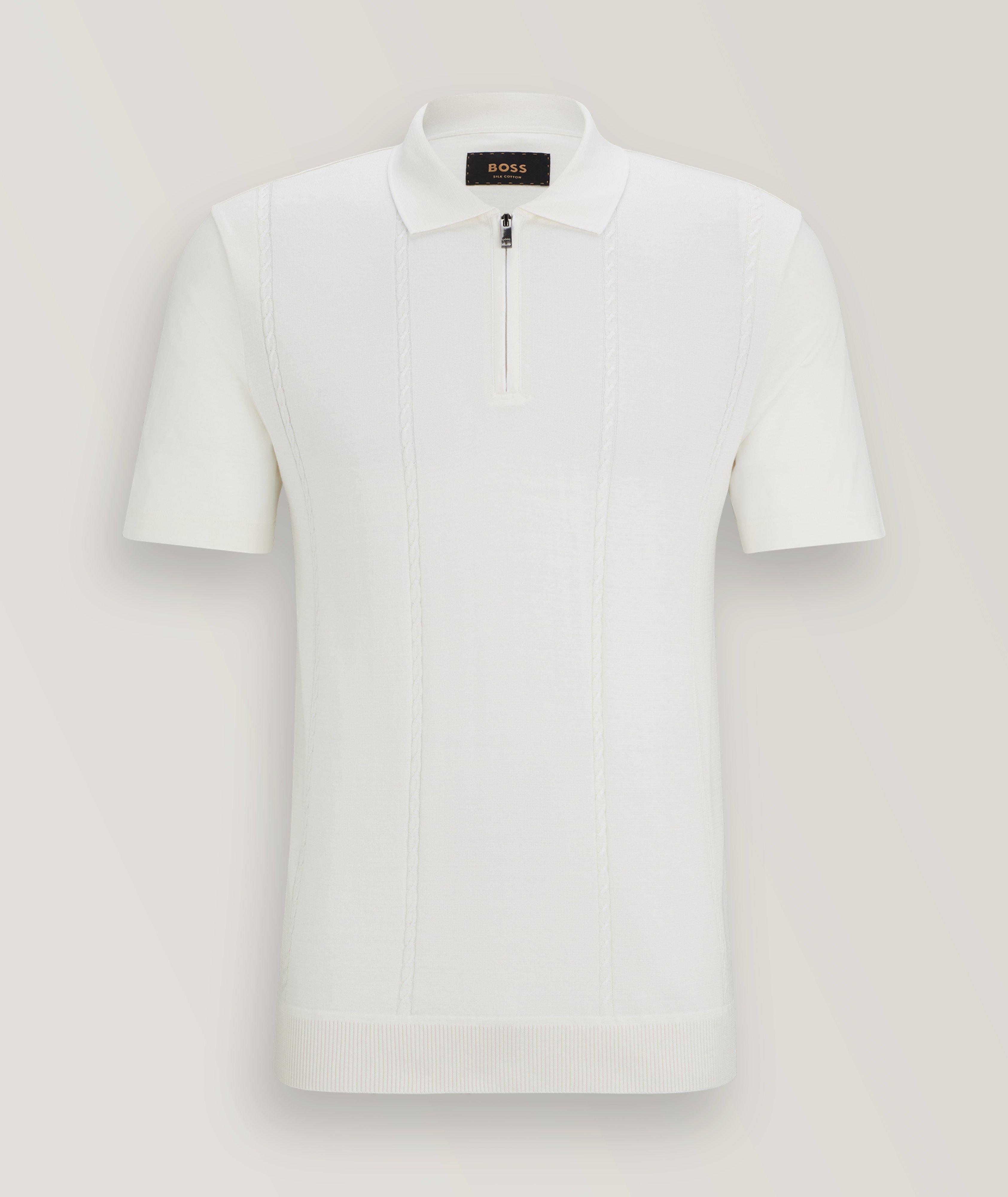 Knitted Jacquard Silk-Cotton Polo image 0