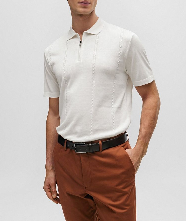 Knitted Jacquard Silk-Cotton Polo image 1