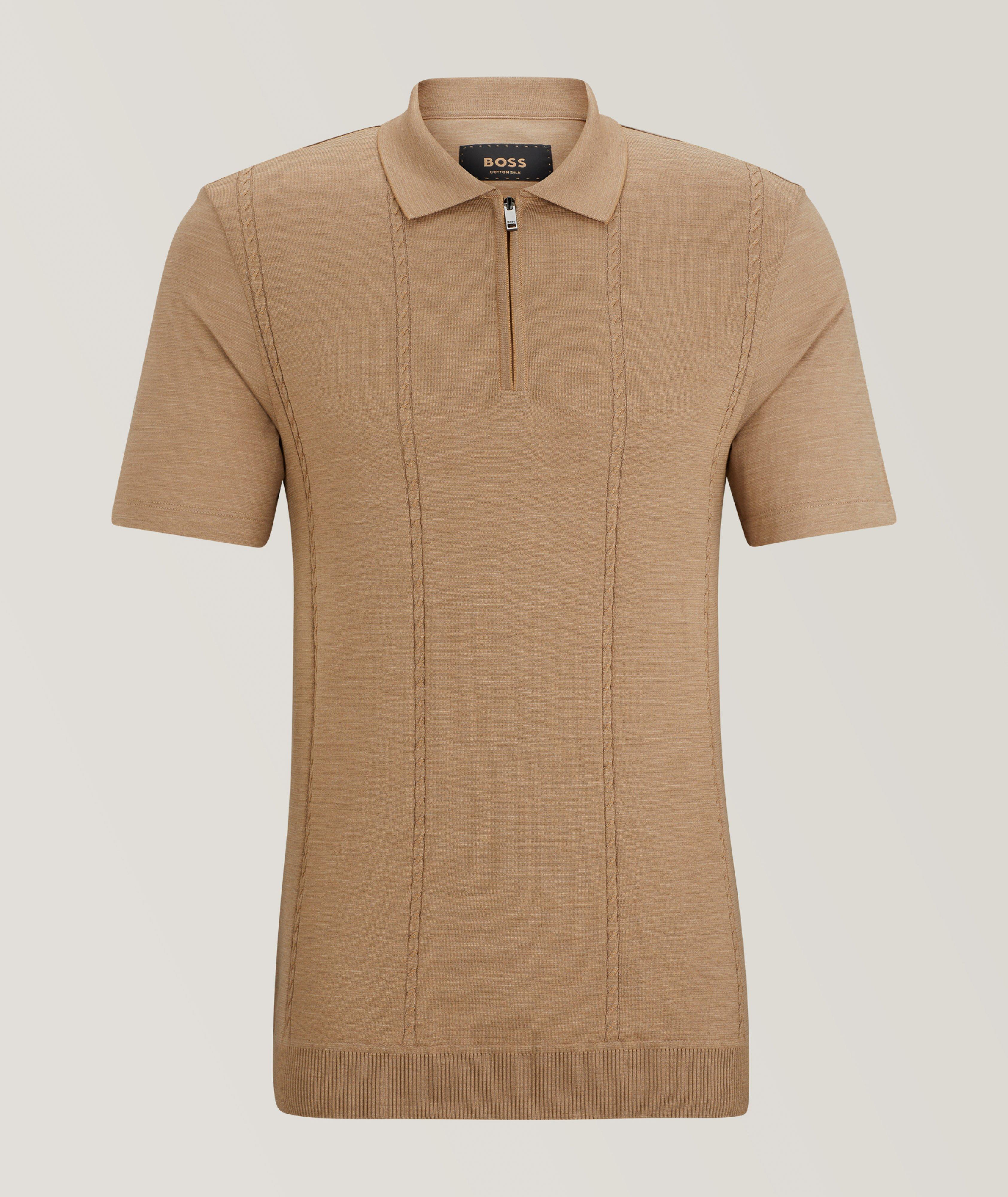 Knitted Jacquard Silk-Cotton Polo image 0