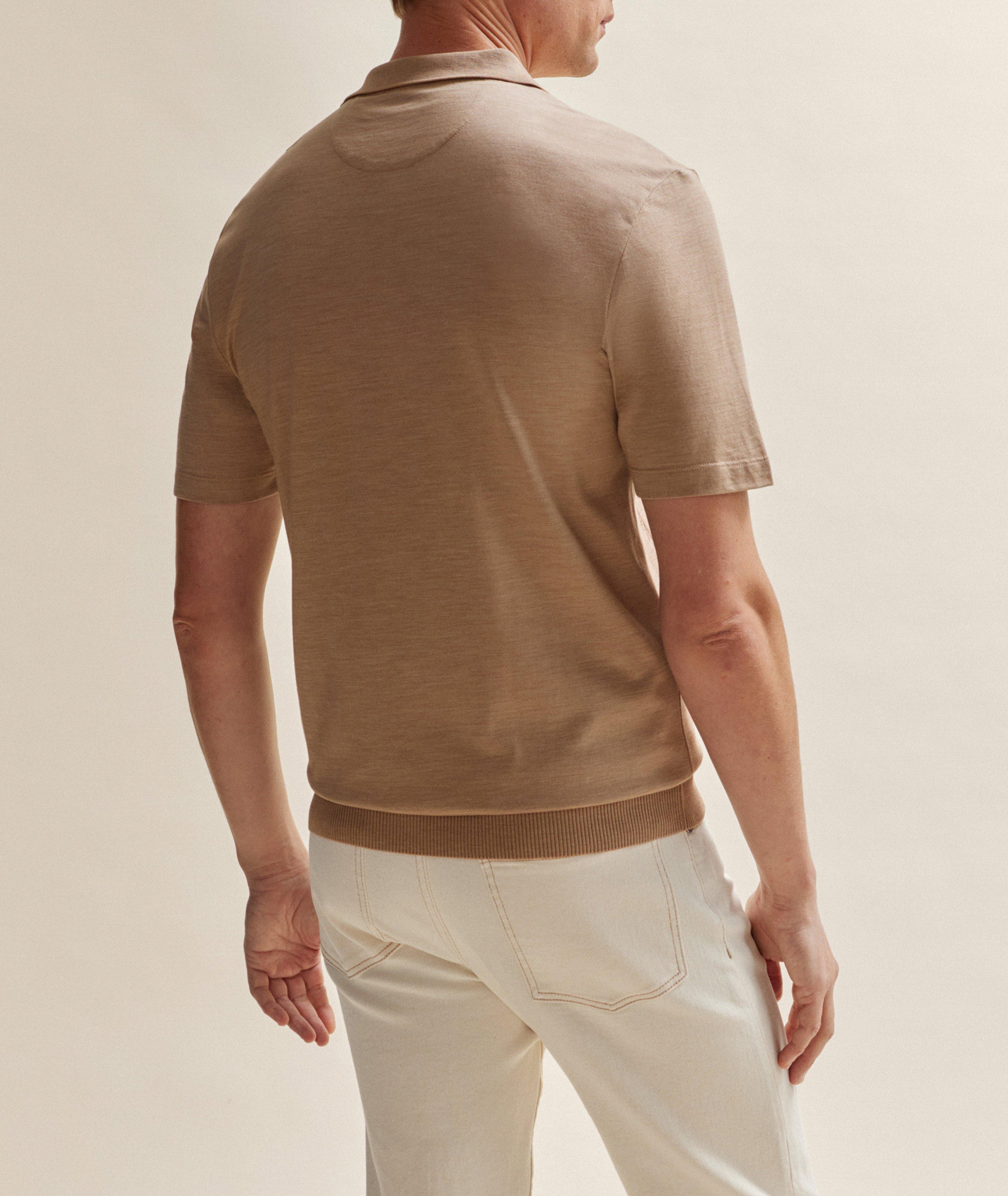 Knitted Jacquard Silk-Cotton Polo image 2