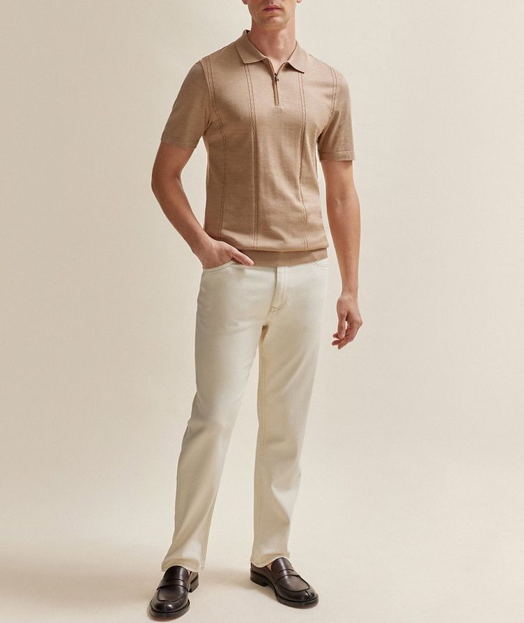 Knitted Jacquard Silk-Cotton Polo image 4