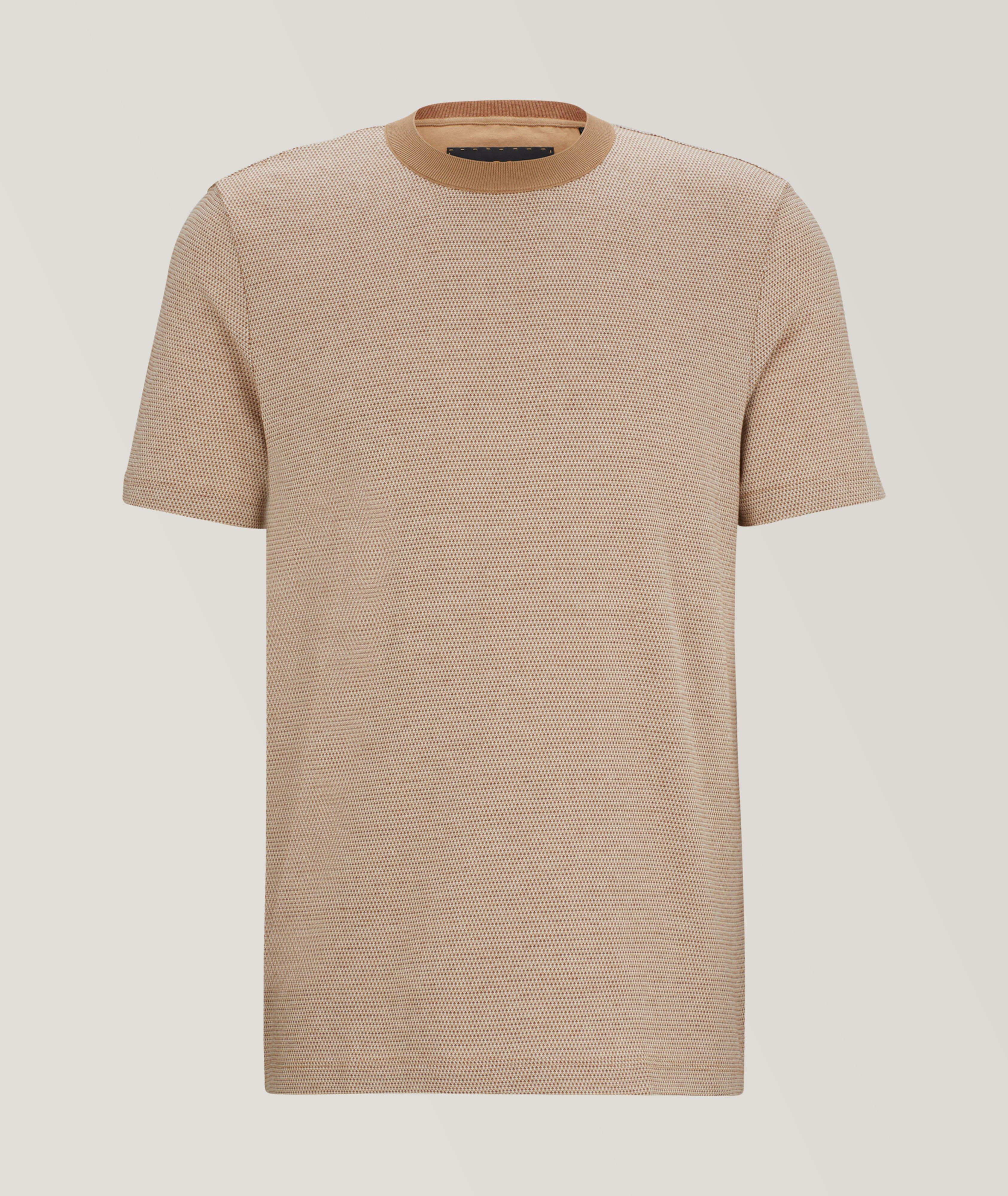 BOSS Bubble Structure Cotton-Cashmere T-Shirt