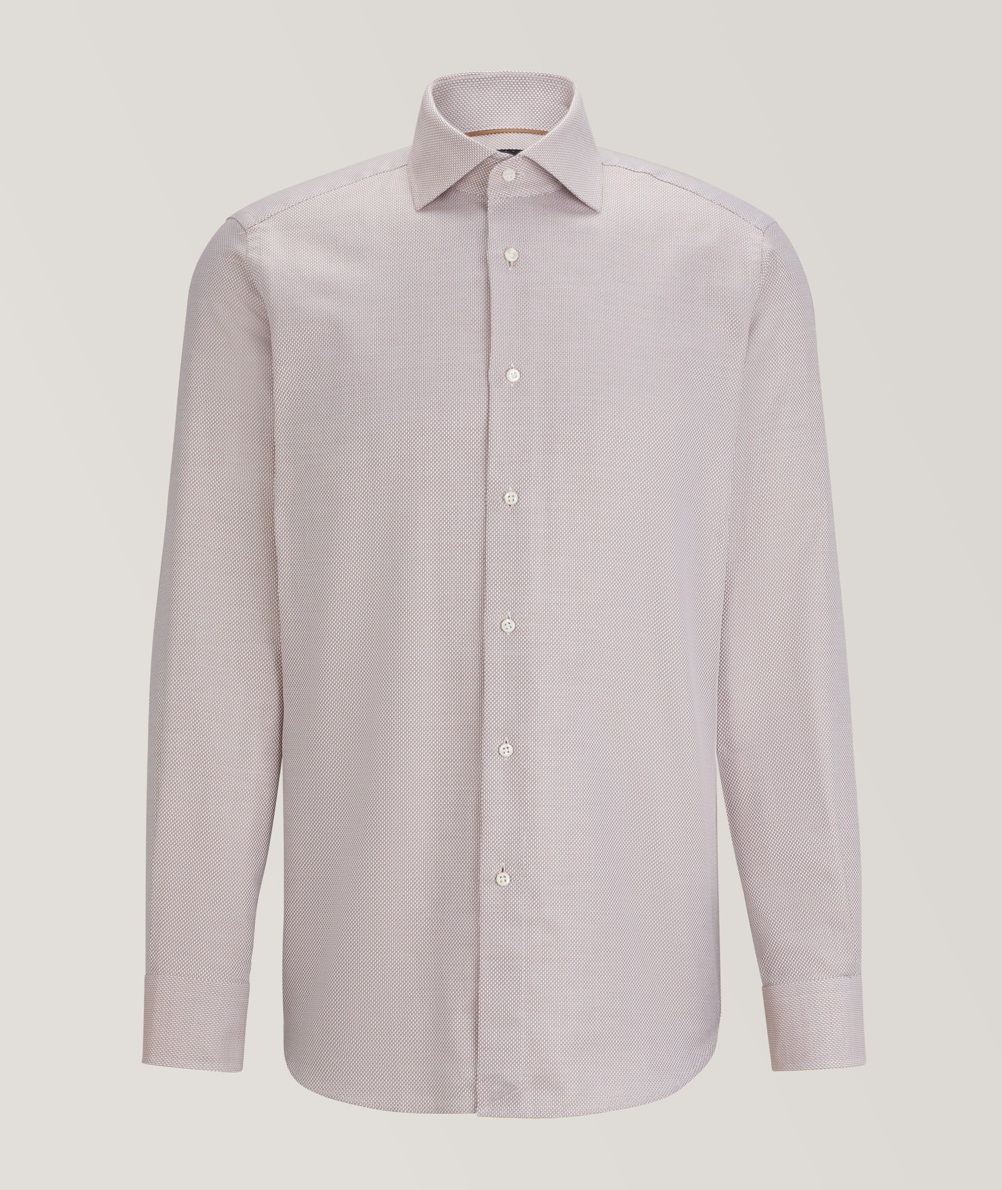 Quattro Flex Dress Shirt with English Spread Collar White