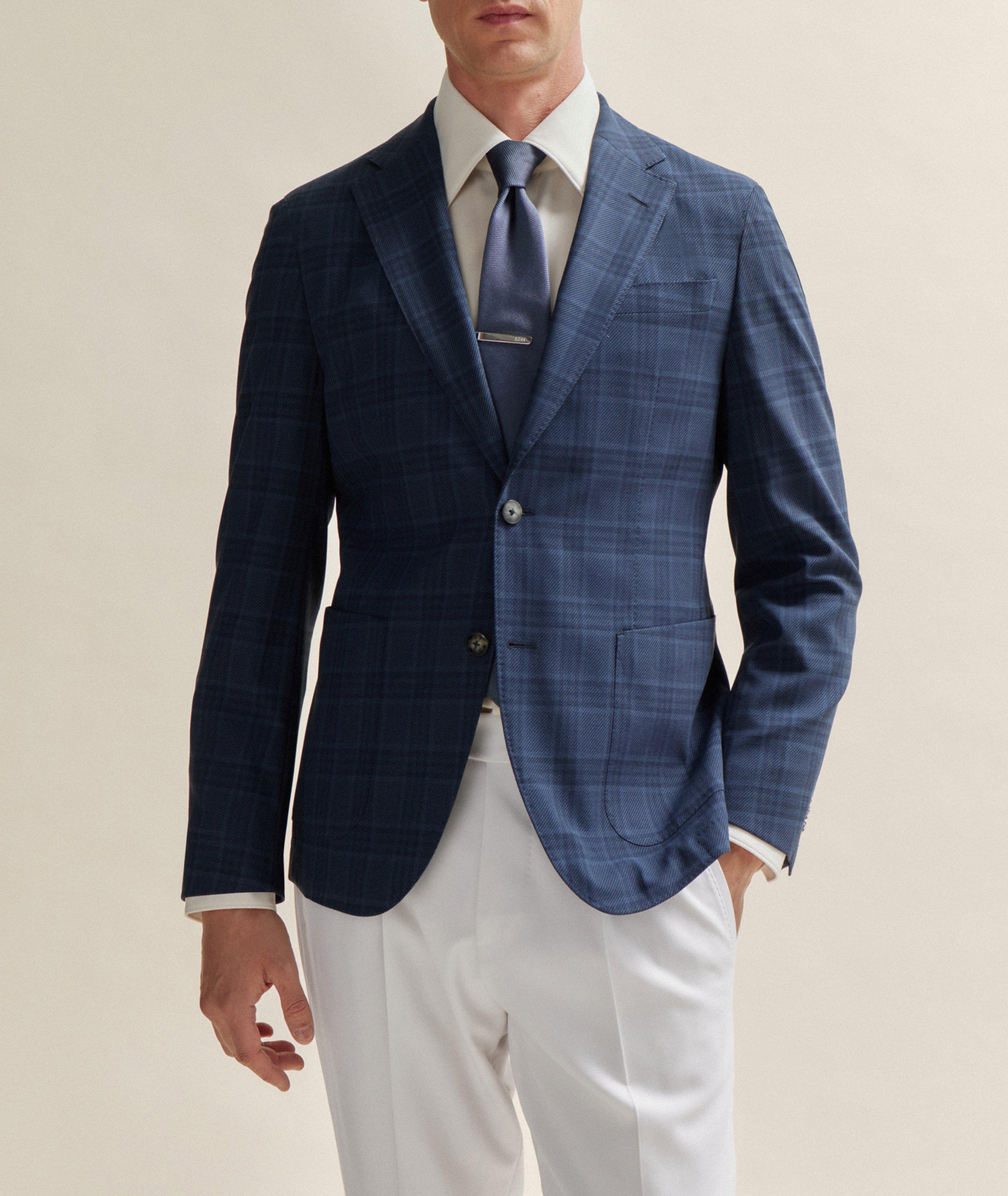 Slim-Fit Checkered Bi-Stretch Sport Jacket image 1