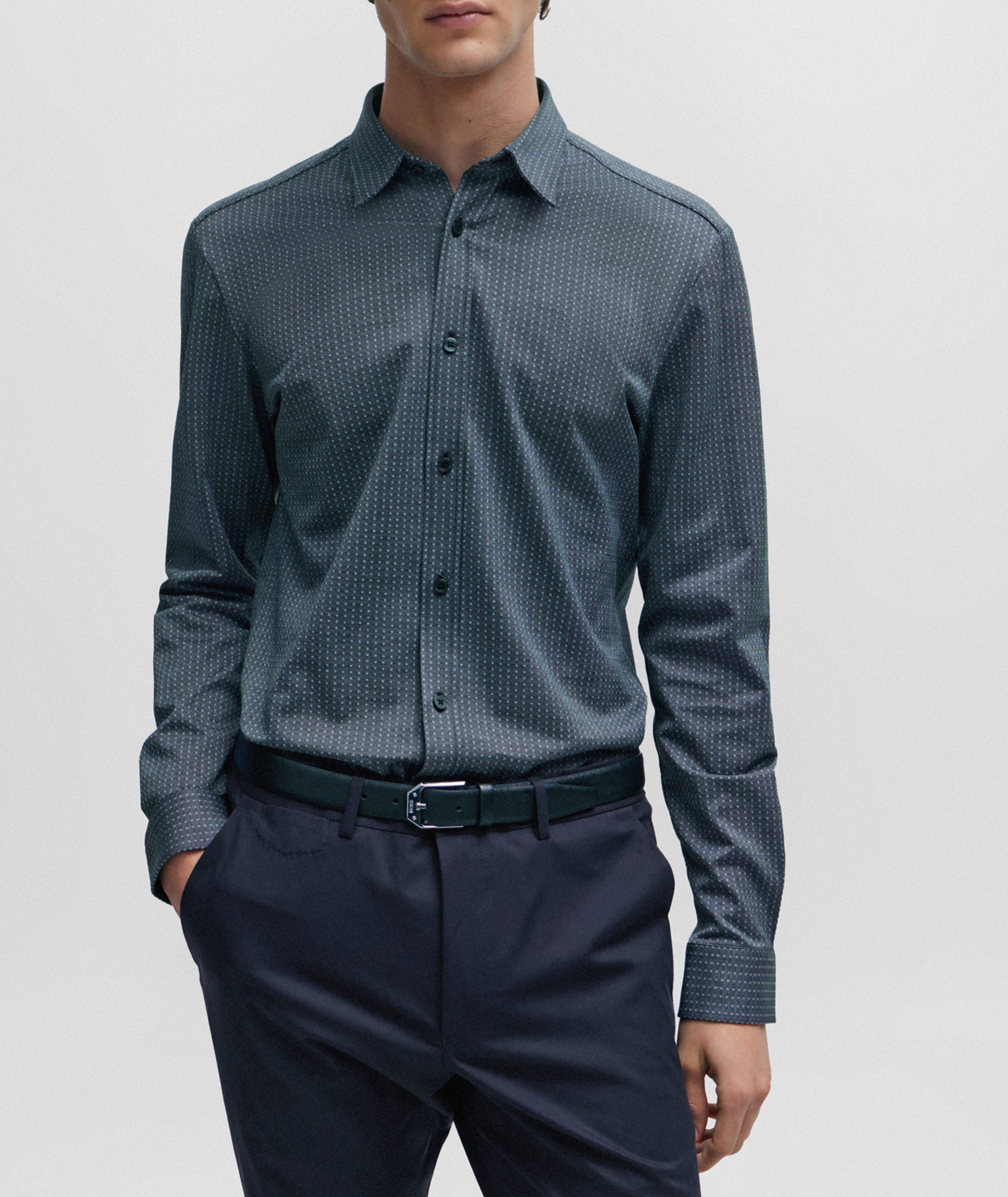 Jacquard Structured Cotton Sport Shirt image 1