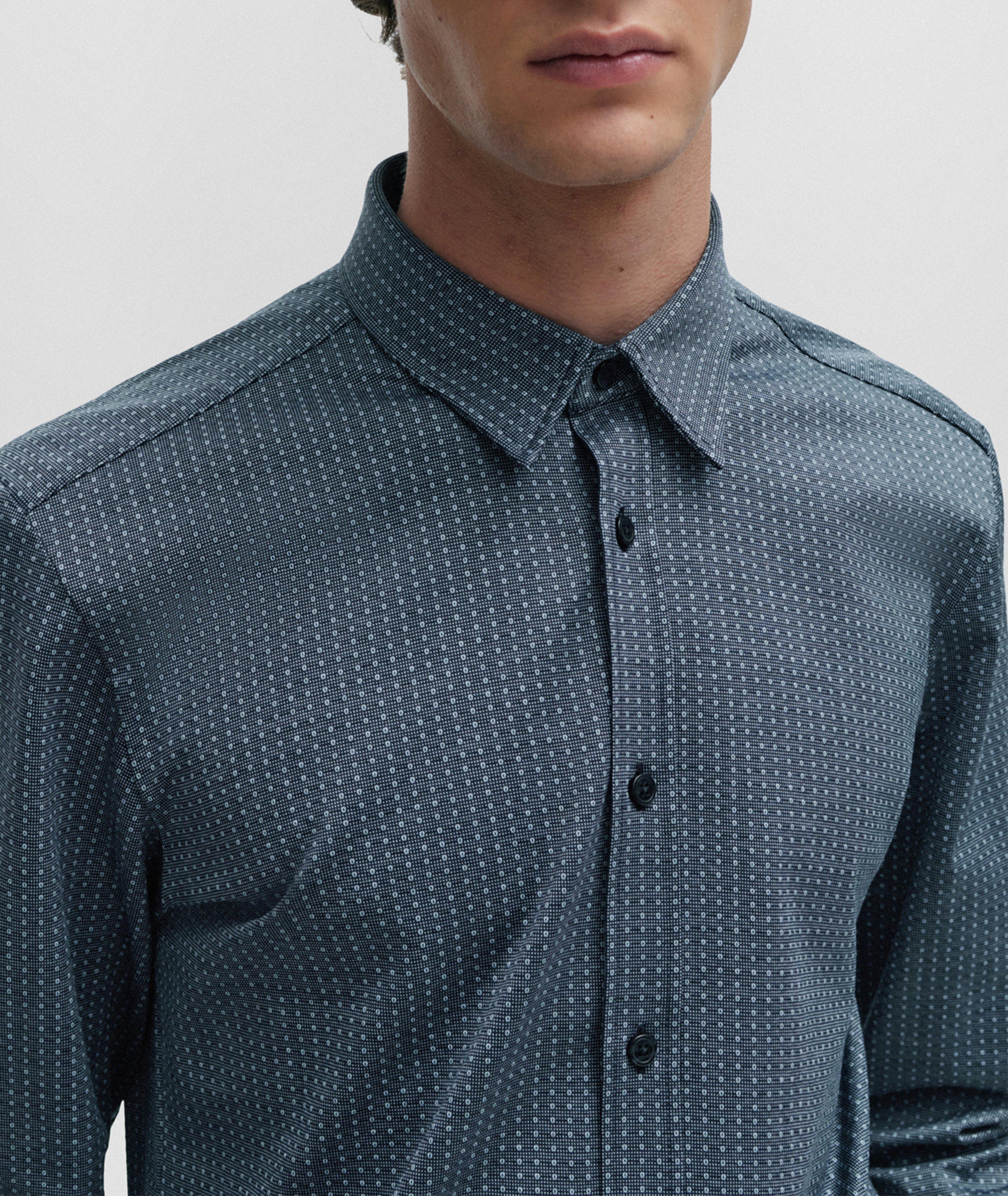 Jacquard Structured Cotton Sport Shirt image 3