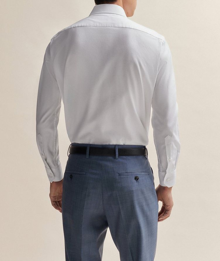 Solid Stretch-Cotton Dress Shirt image 2