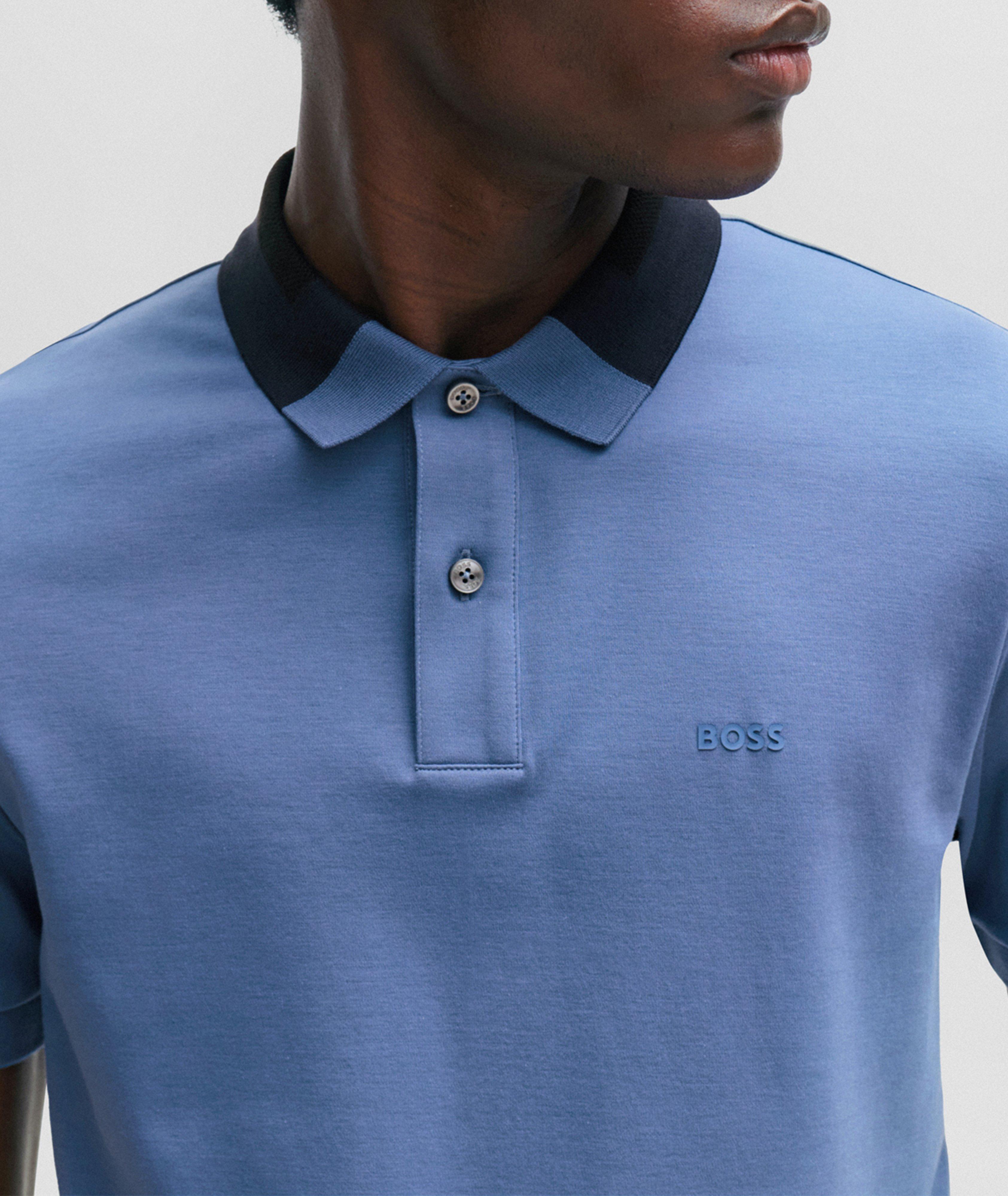 BOSS - Interlock-cotton polo shirt with embroidered logo