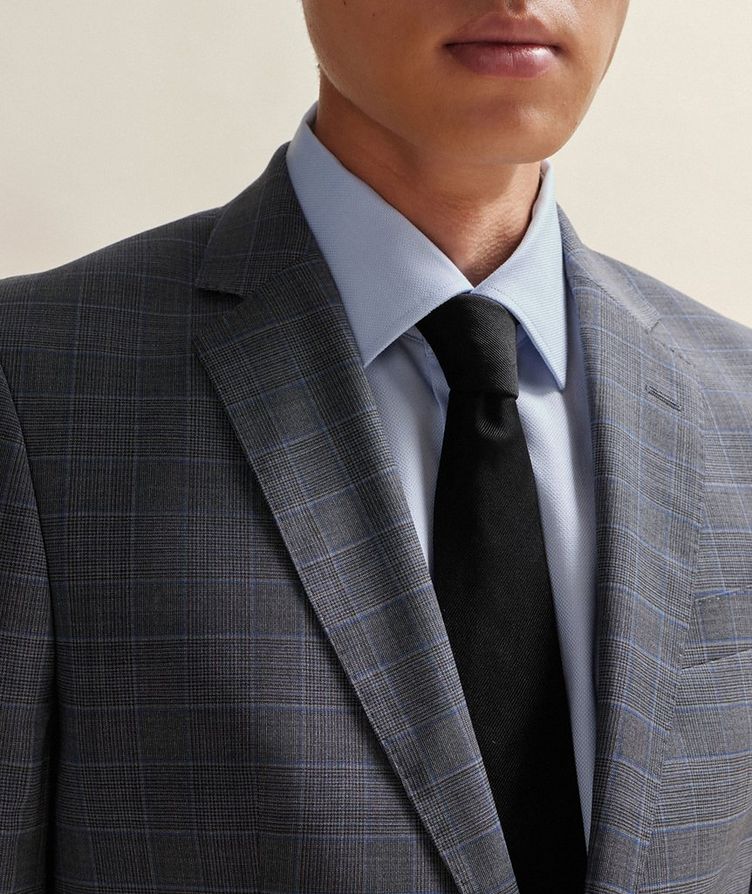 Slim Fit Checked Stretch-Wool Suit image 5