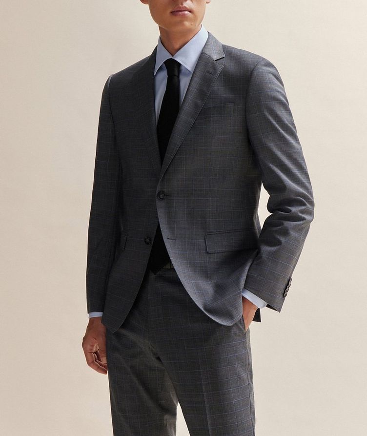 Slim Fit Checked Stretch-Wool Suit image 6