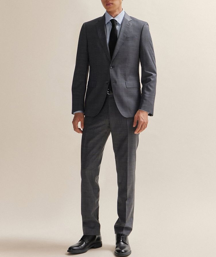 Slim Fit Checked Stretch-Wool Suit image 8
