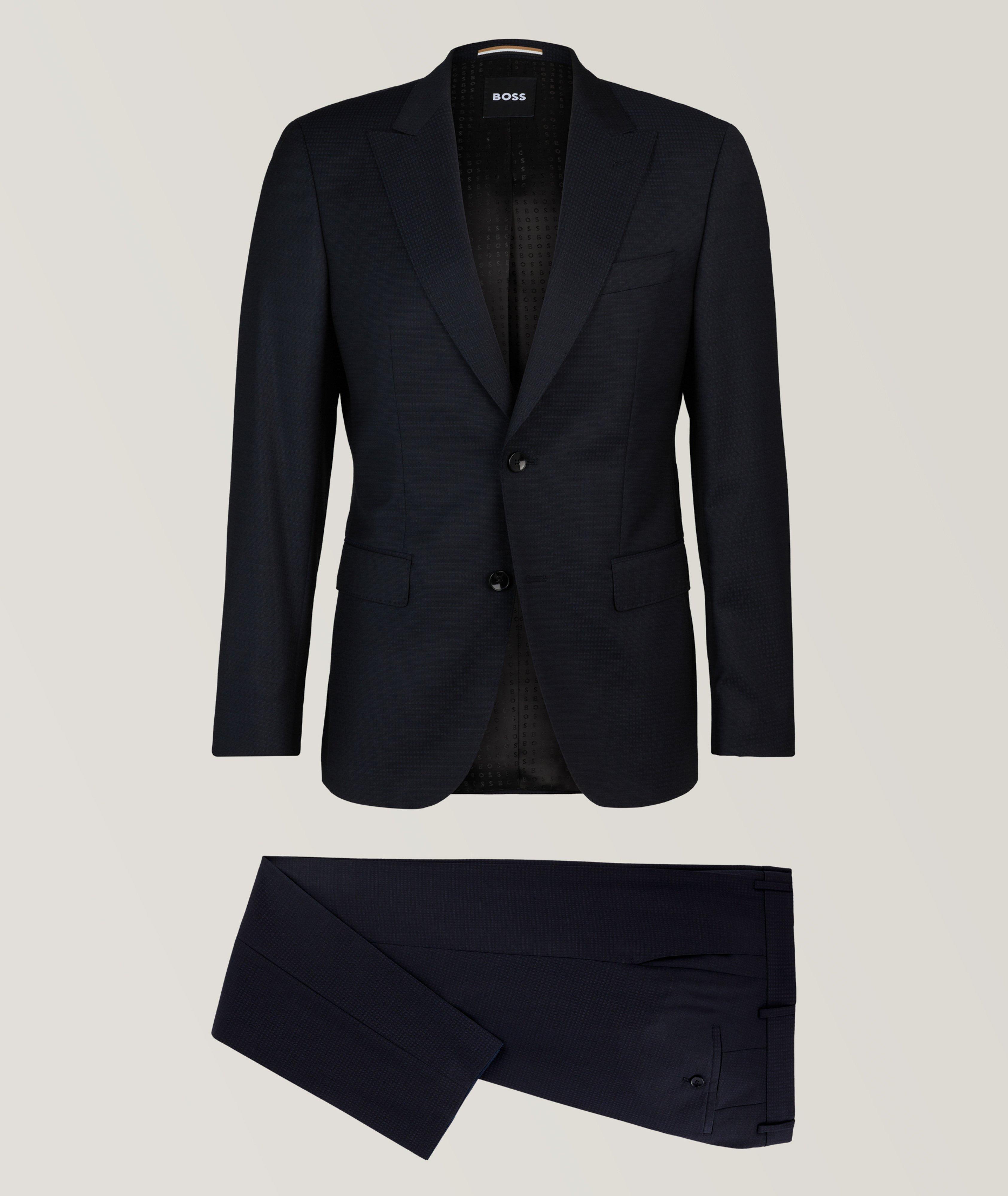 BOSS - Slim-fit suit in a linen blend