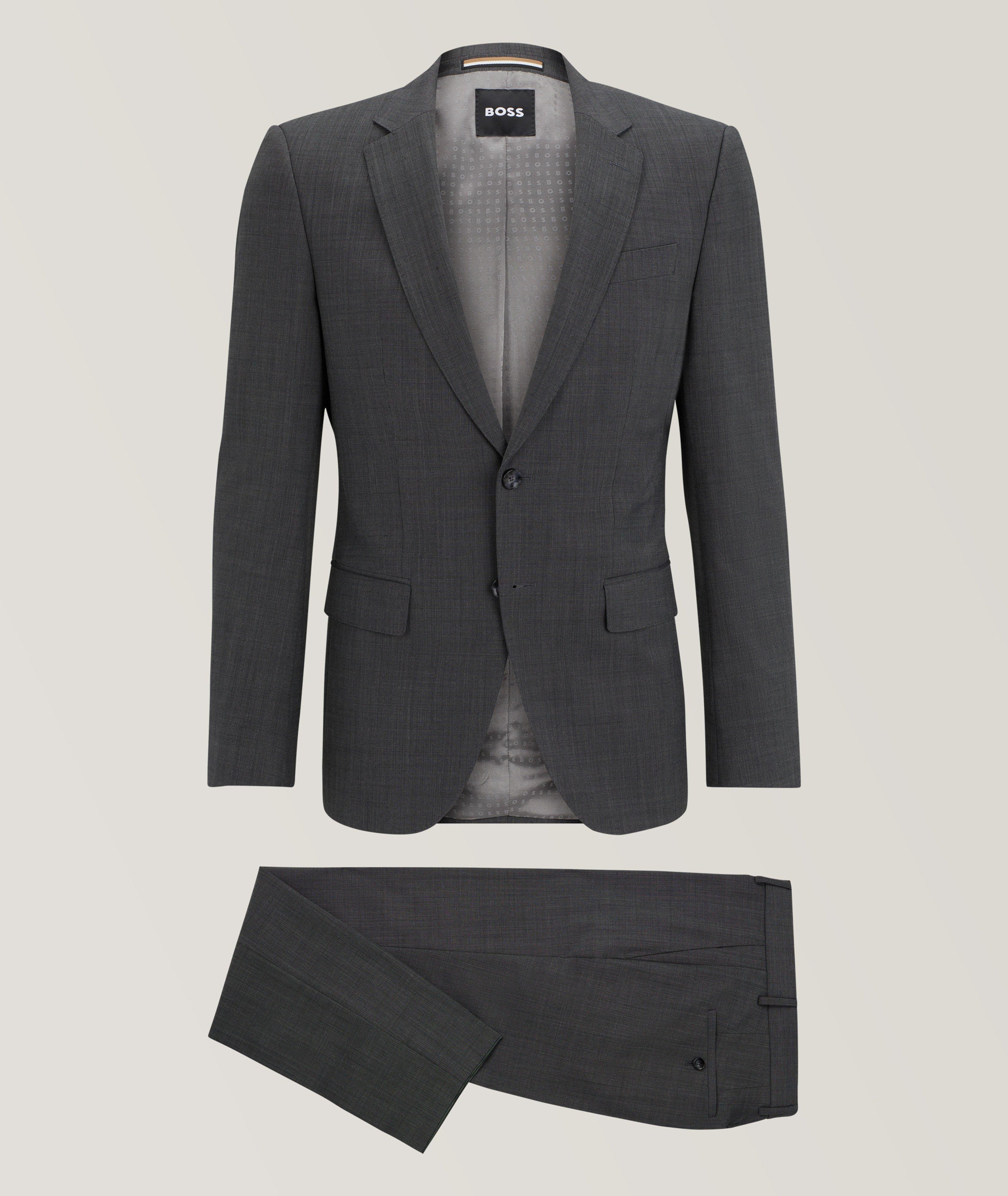 BOSS - Slim-fit suit in a linen blend