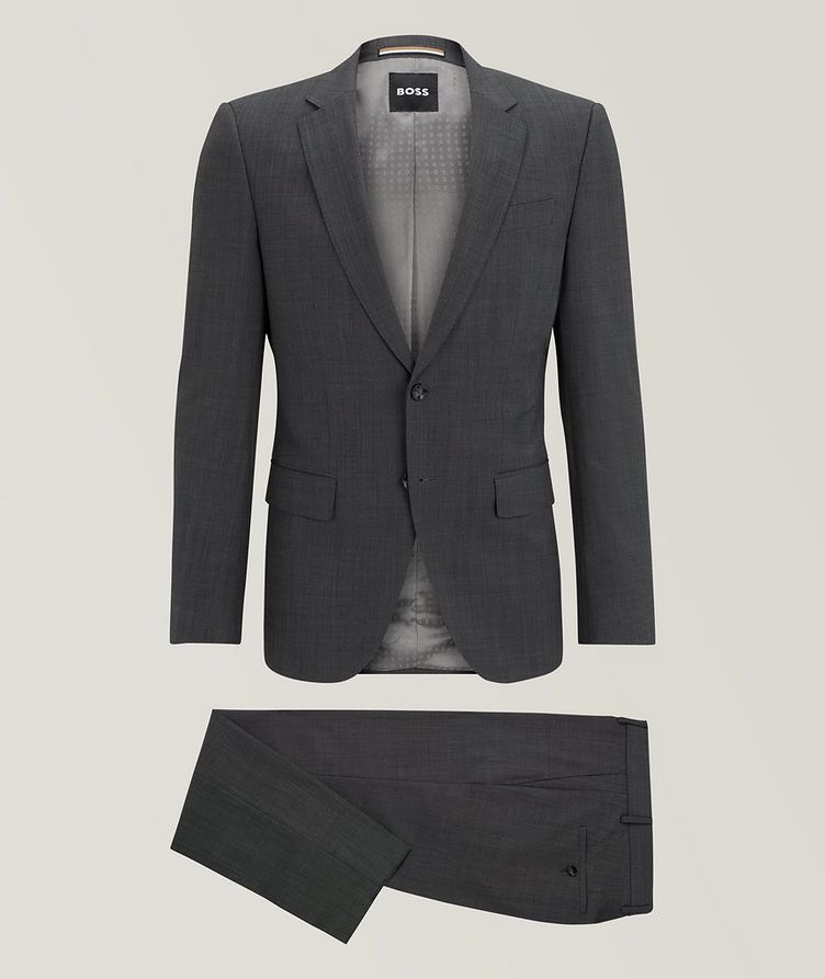 Slim-Fit Micro-Pattern Stretch-Wool Suit image 0