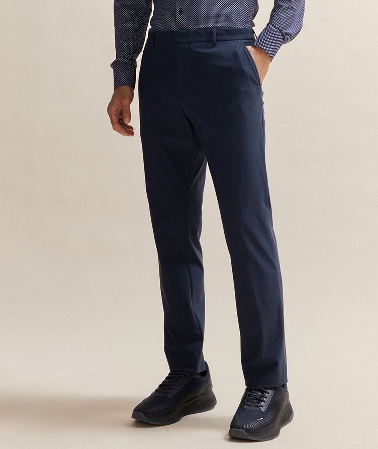 Slim Fit Micro-Pattern Trousers image 2