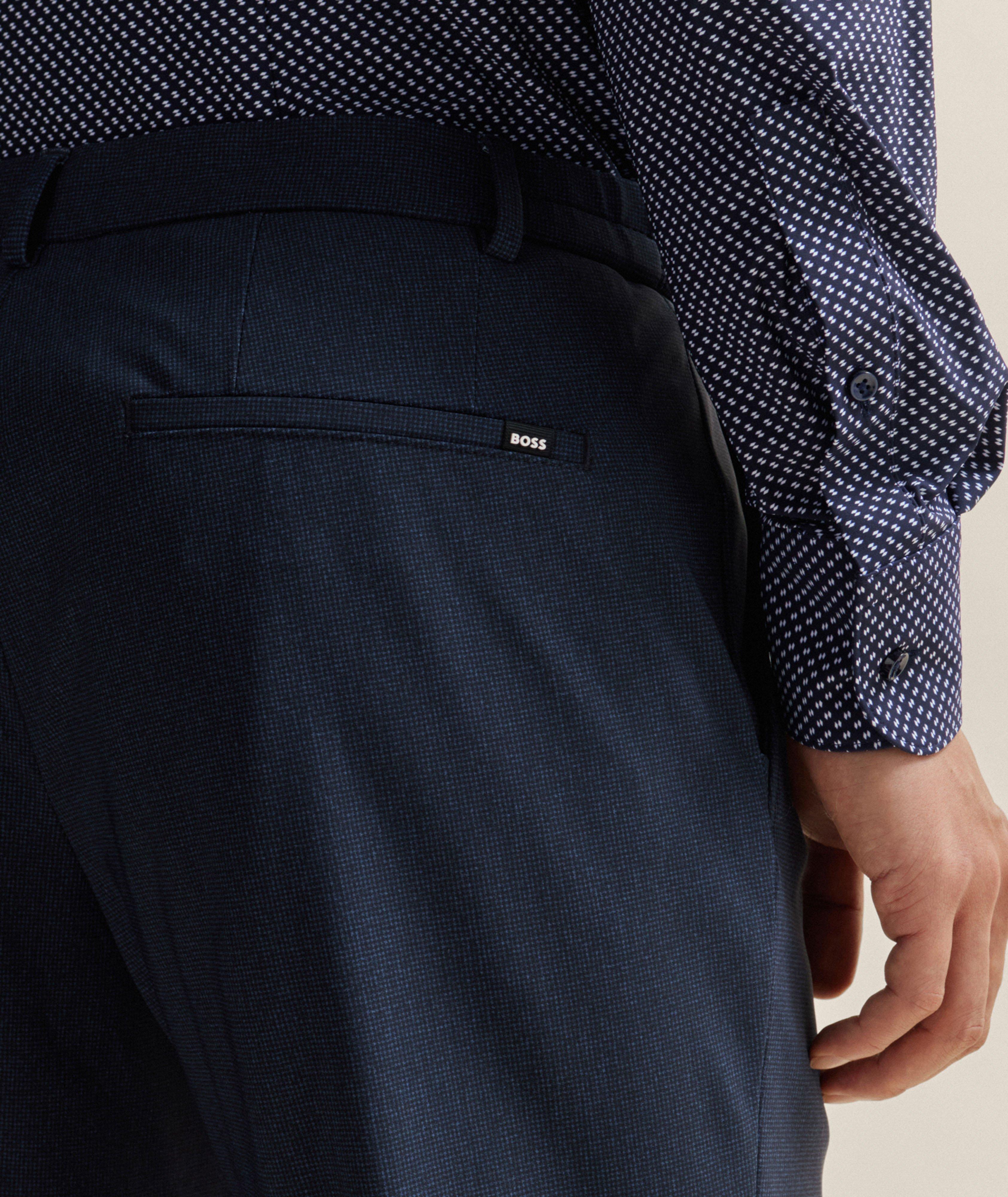 Slim Fit Micro-Pattern Trousers image 4