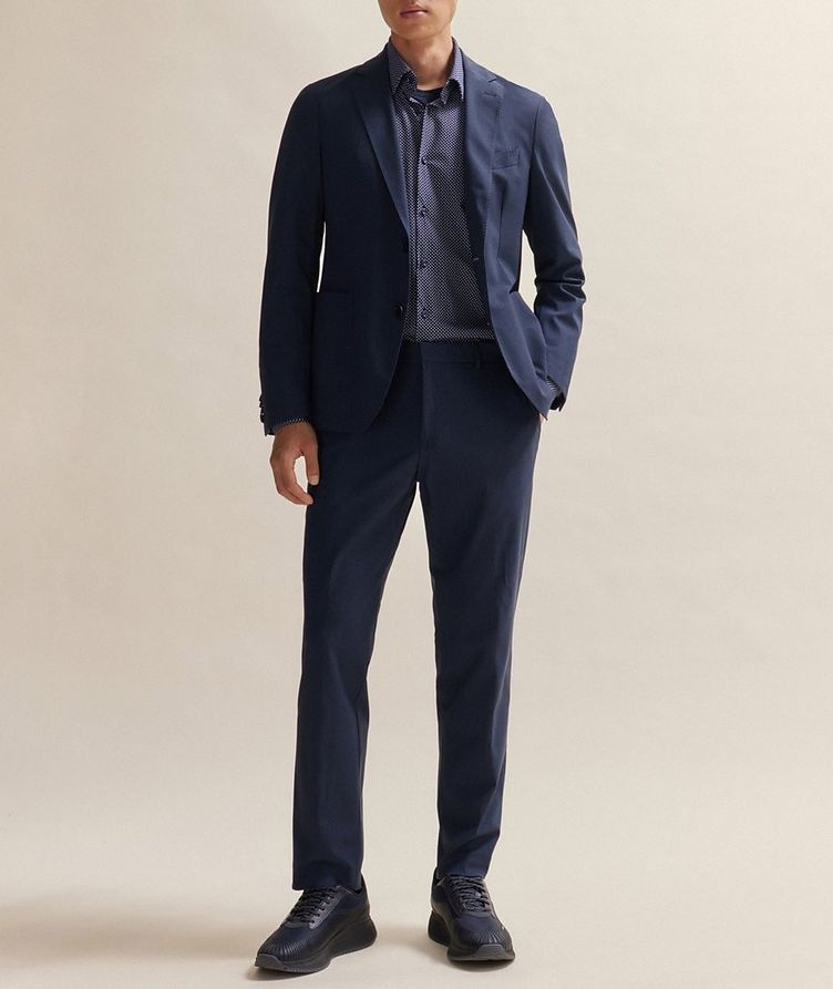 Slim Fit Micro-Pattern Trousers image 5
