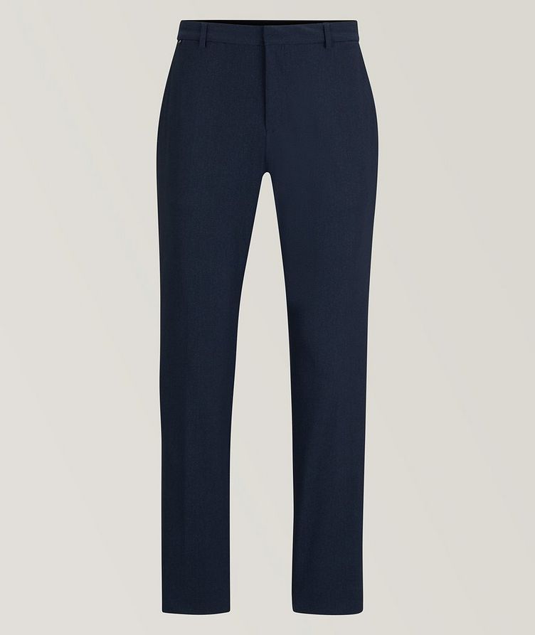 Slim Fit Micro-Pattern Trousers image 0