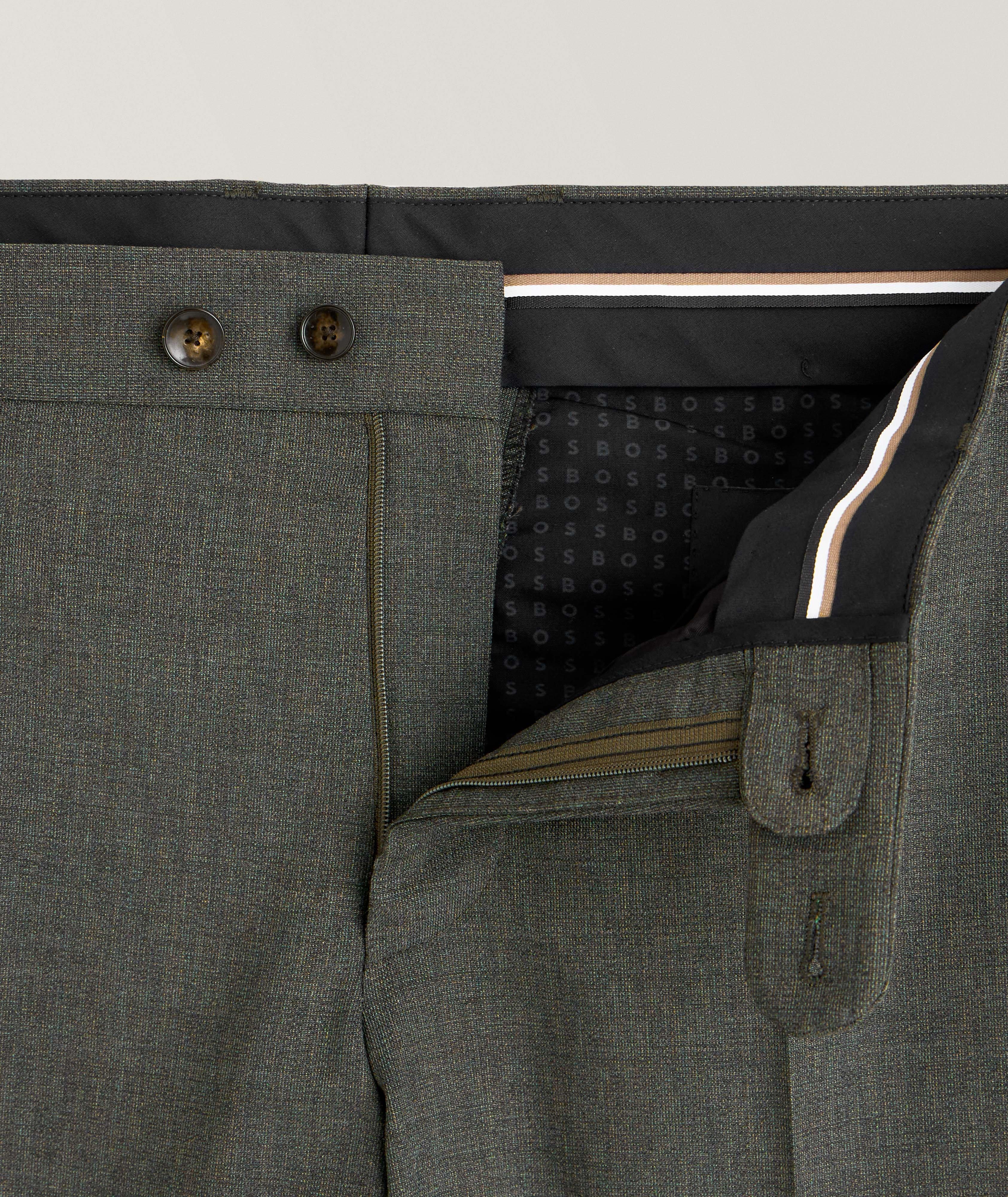 Slim-Fit Wrinkle-Resistent Mélange Trousers image 1