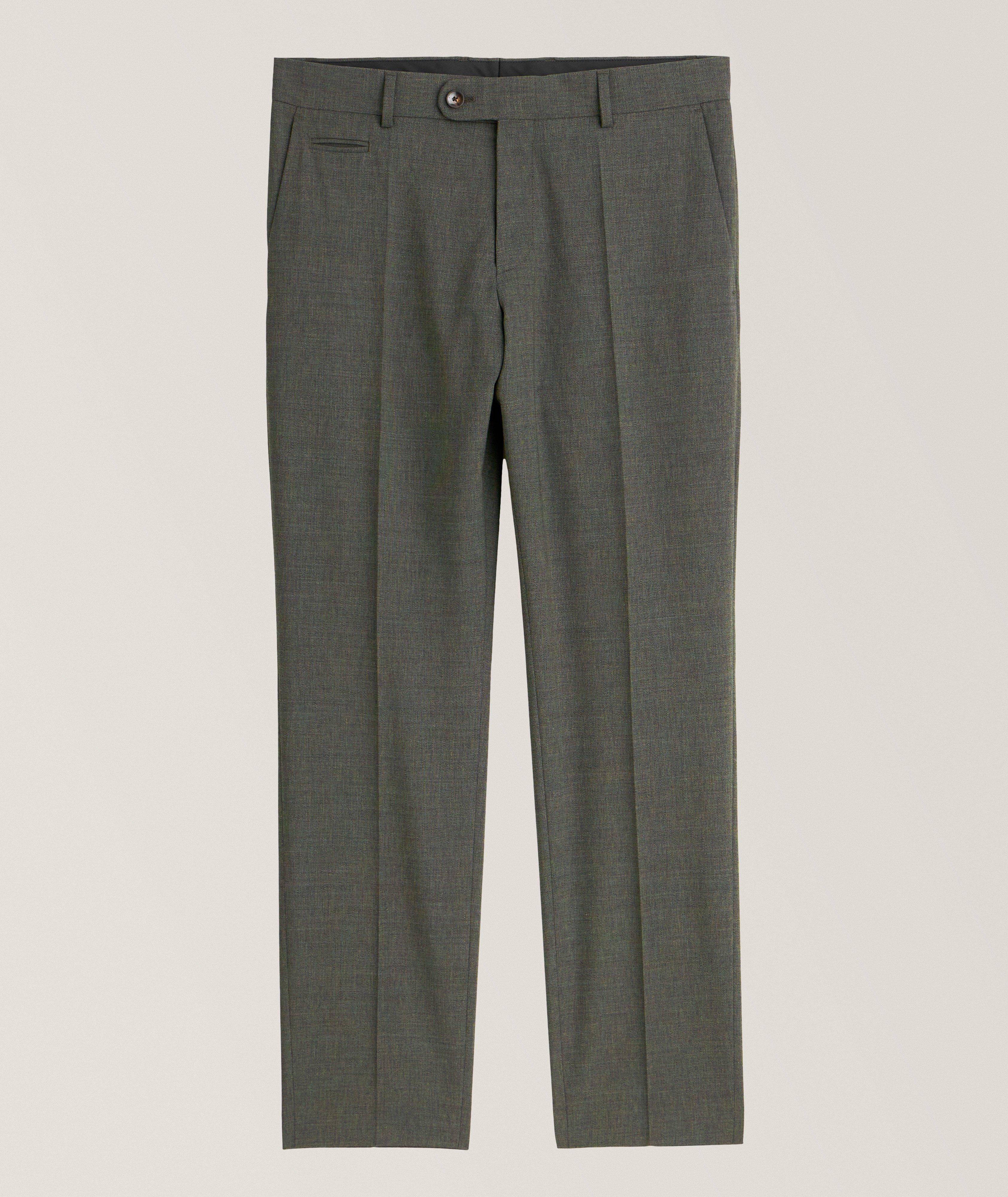 Slim-Fit Wrinkle-Resistent Mélange Trousers image 0