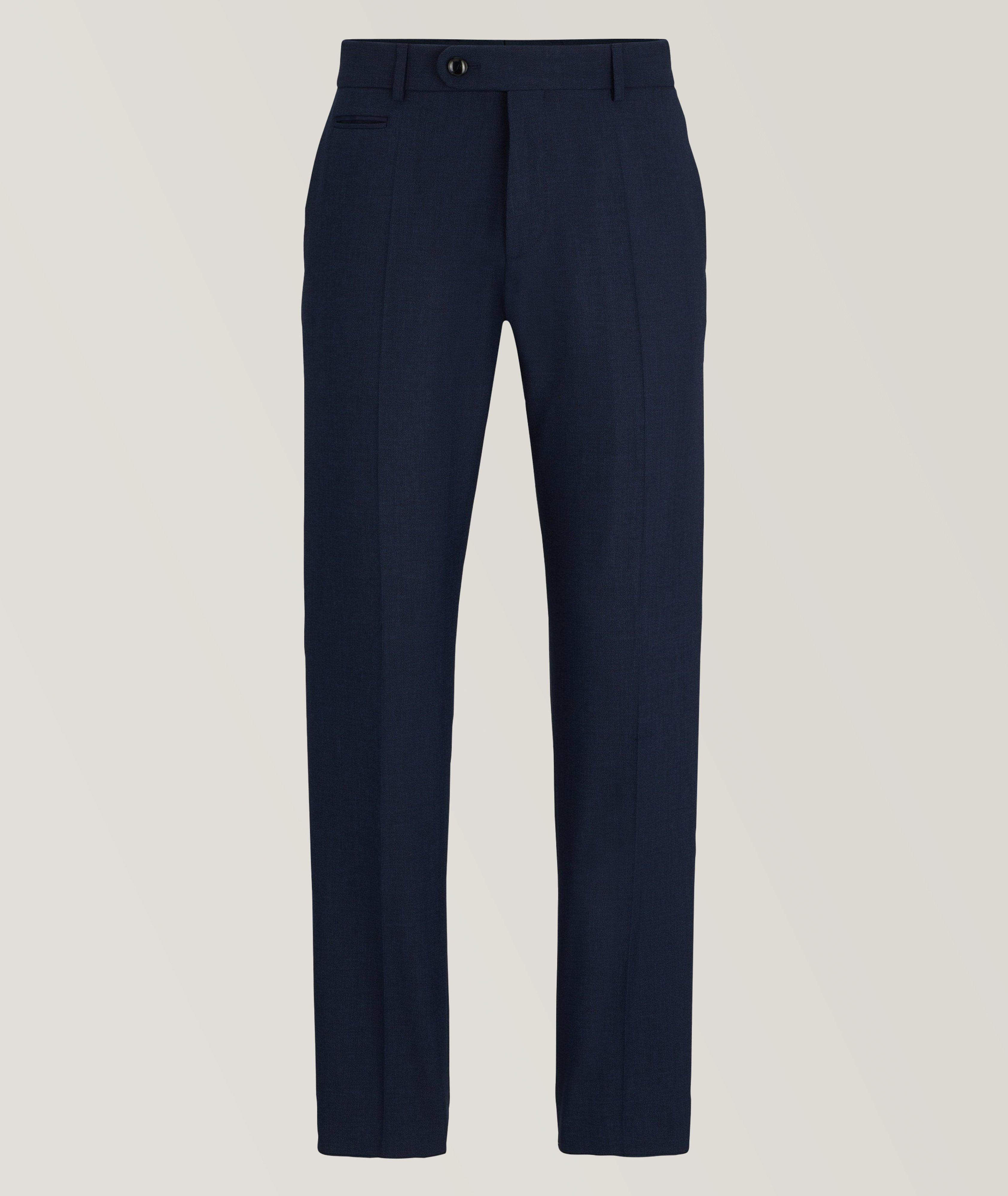 Slim Fit Wrinkle-Resistant Mélange Trousers