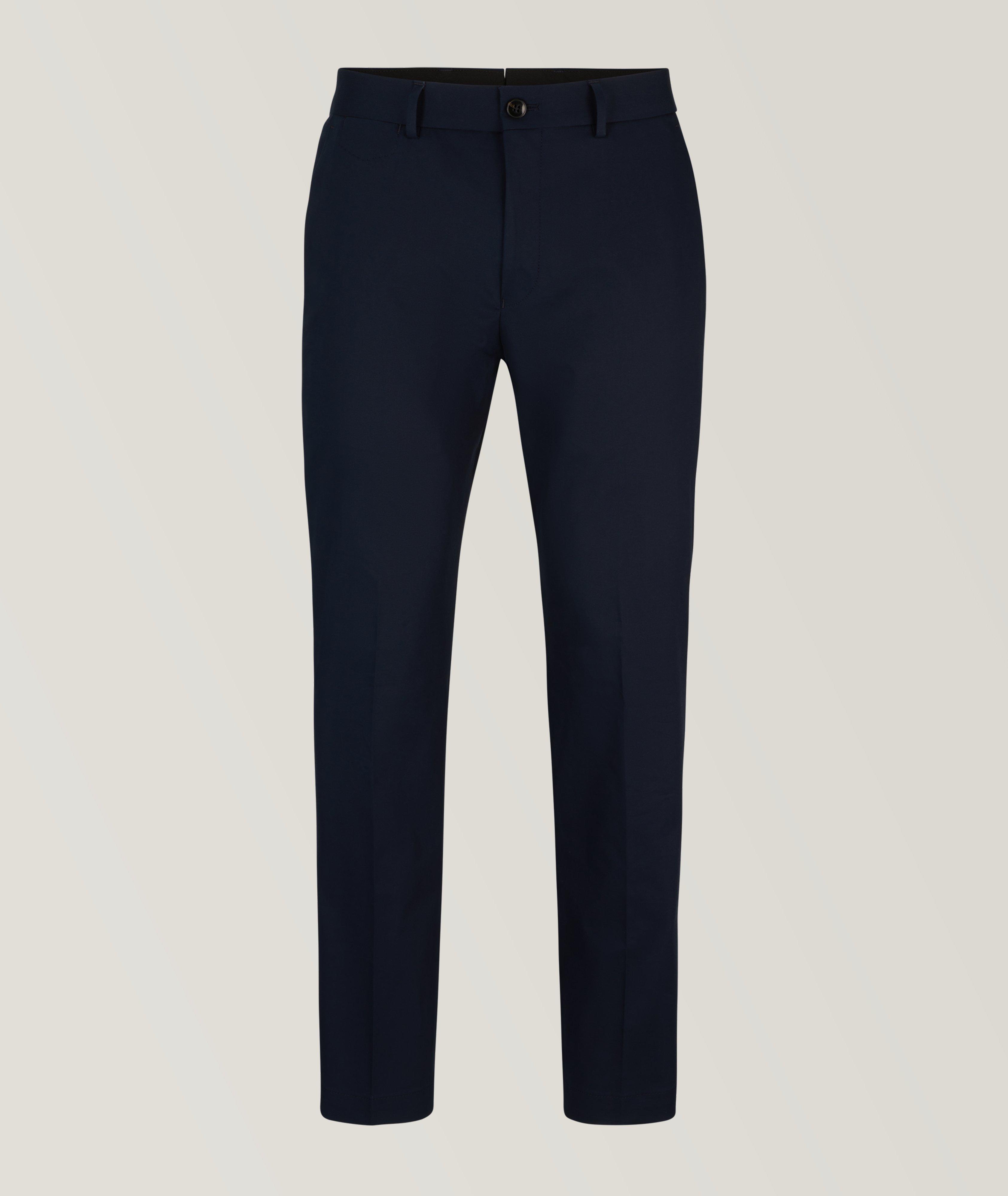 Slim-Fit Stretch-Cotton & Silk Trousers image 0