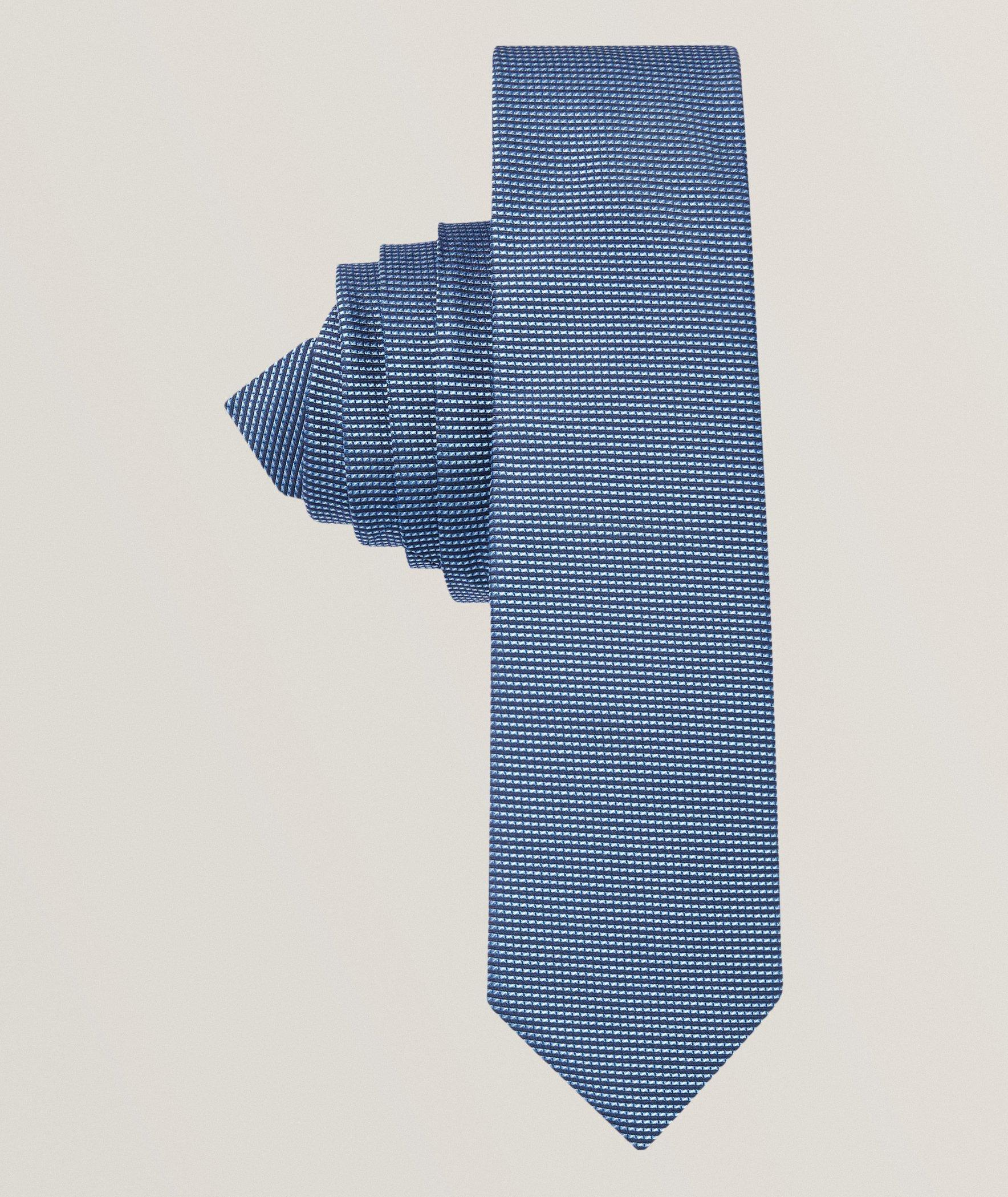 Micro Pattern Silk Jacquard Tie image 1