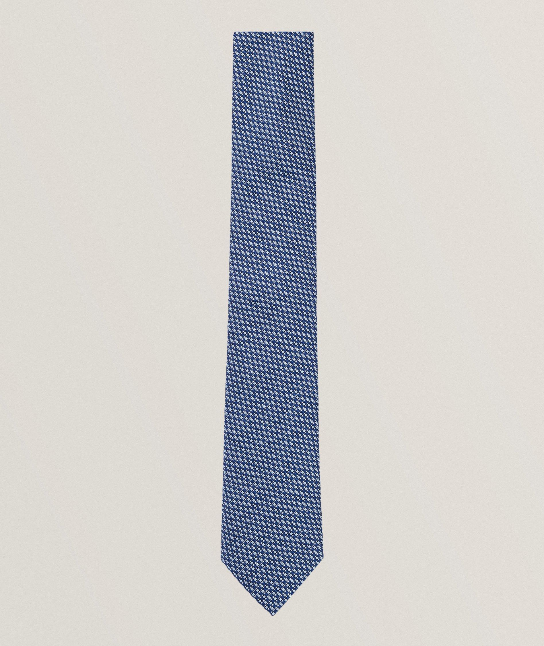 Micro Pattern Silk Jacquard Tie image 0