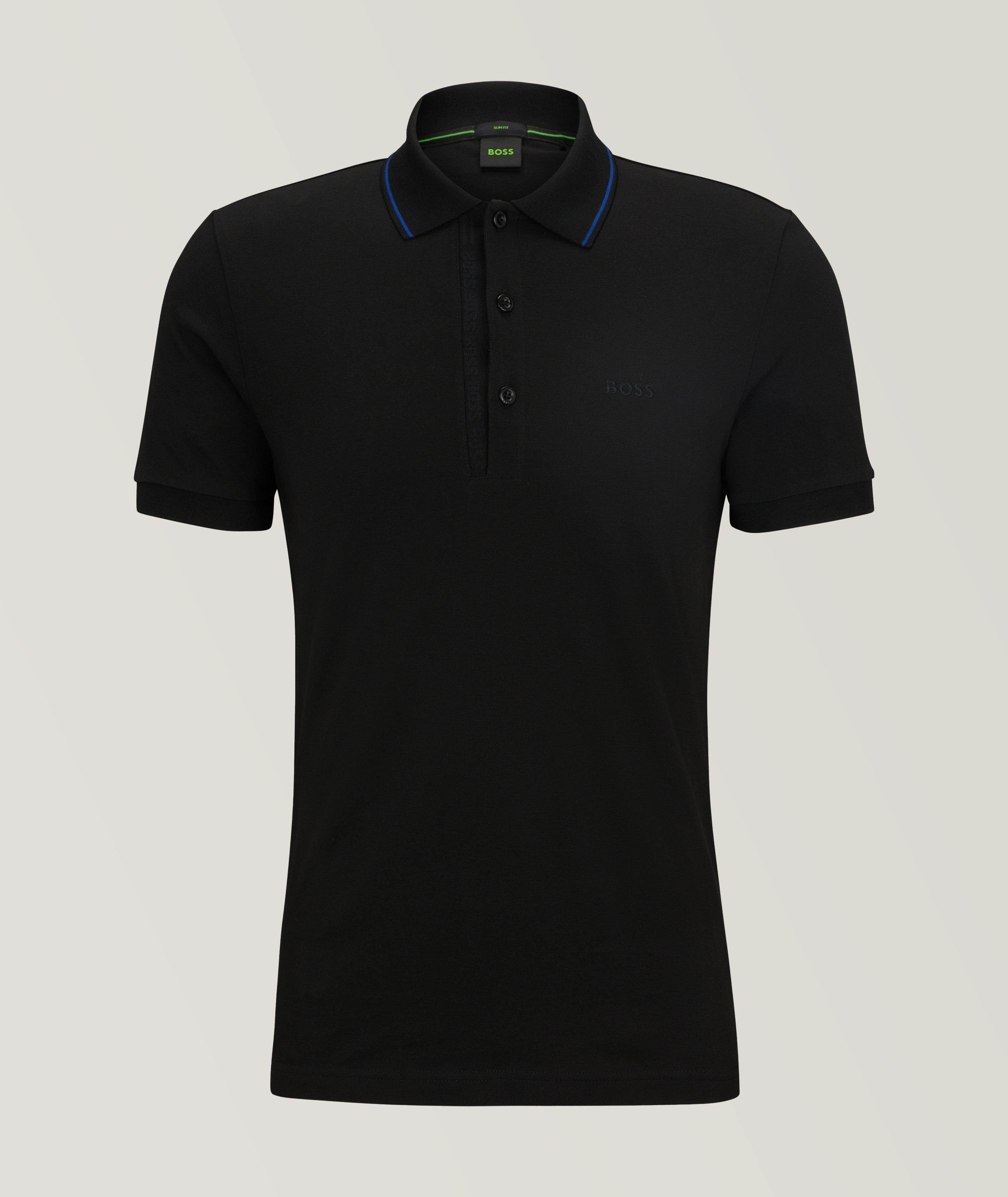 Slim-Fit Logo Placket Cotton Knit Polo image 0