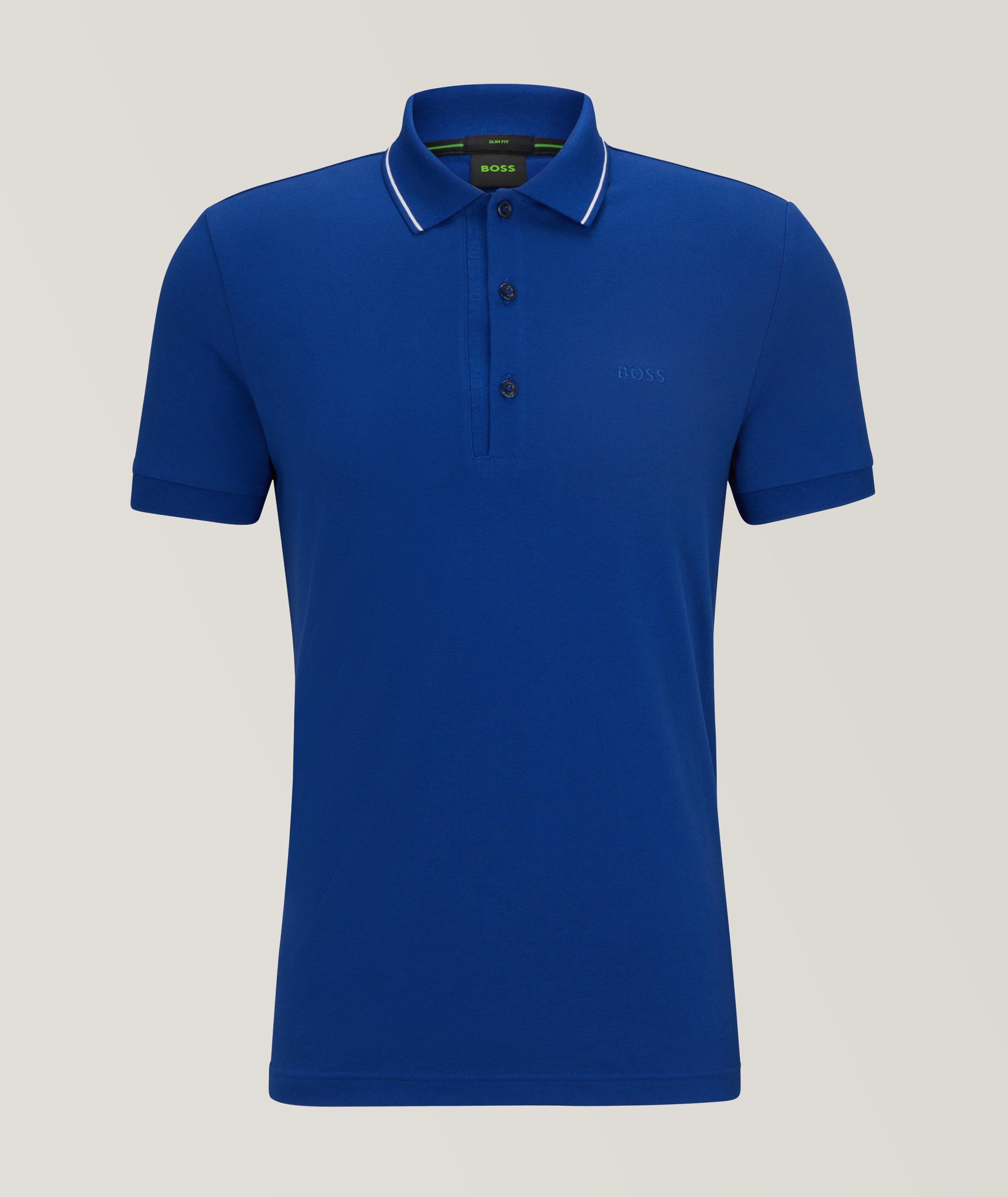 Polo en tricot de coton de coupe amincie image 0
