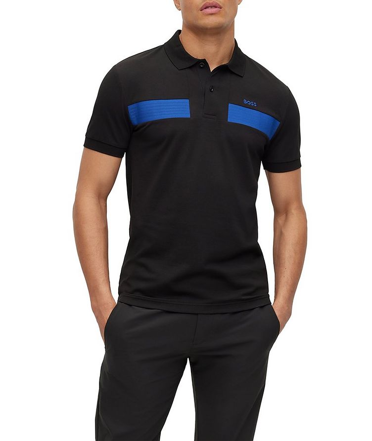 Slim-Fit Logo Embroidered Cotton Blend Knit Polo image 1