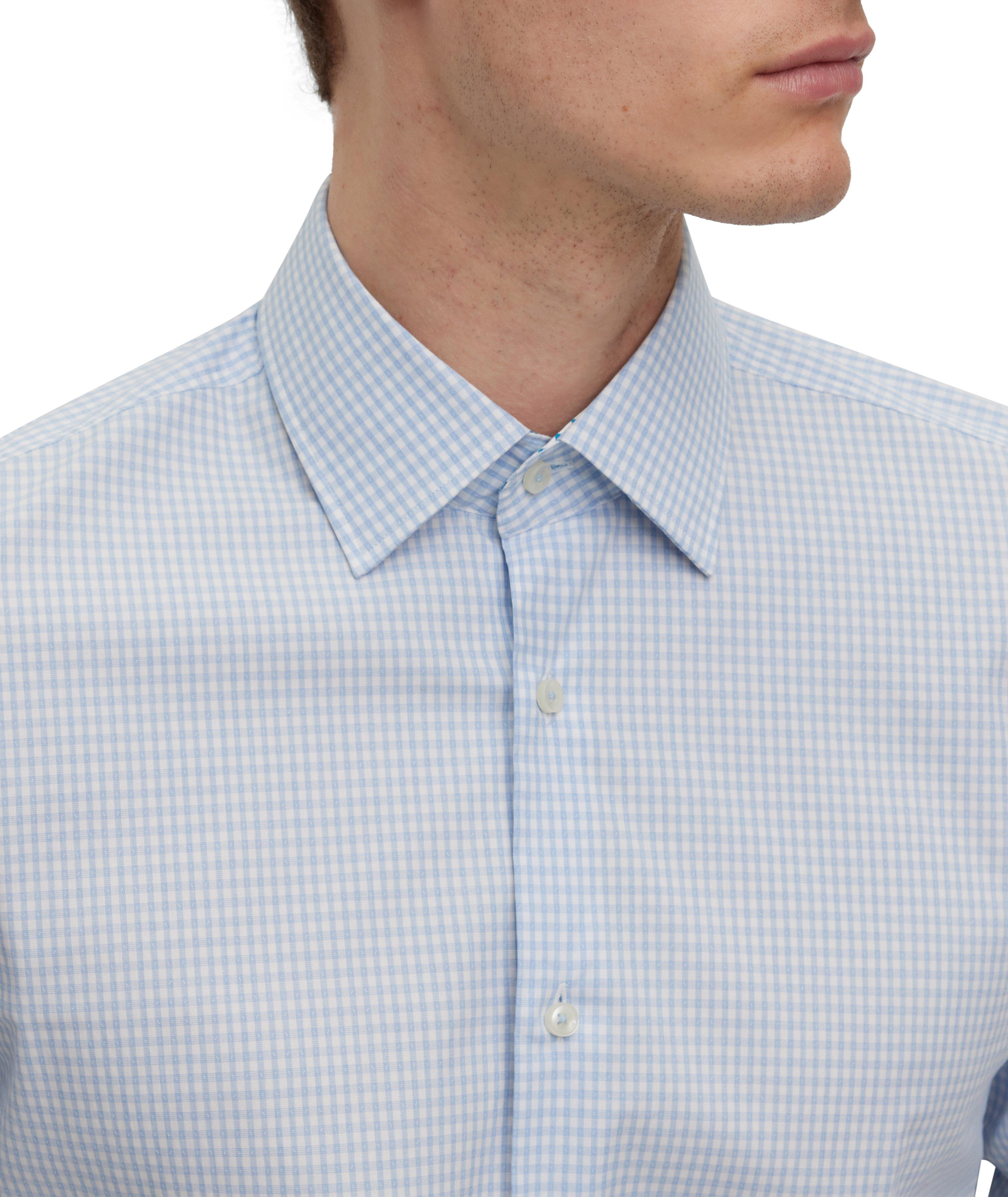 Slim-Fit Checked Stretch-Cotton Dress Shirt image 4