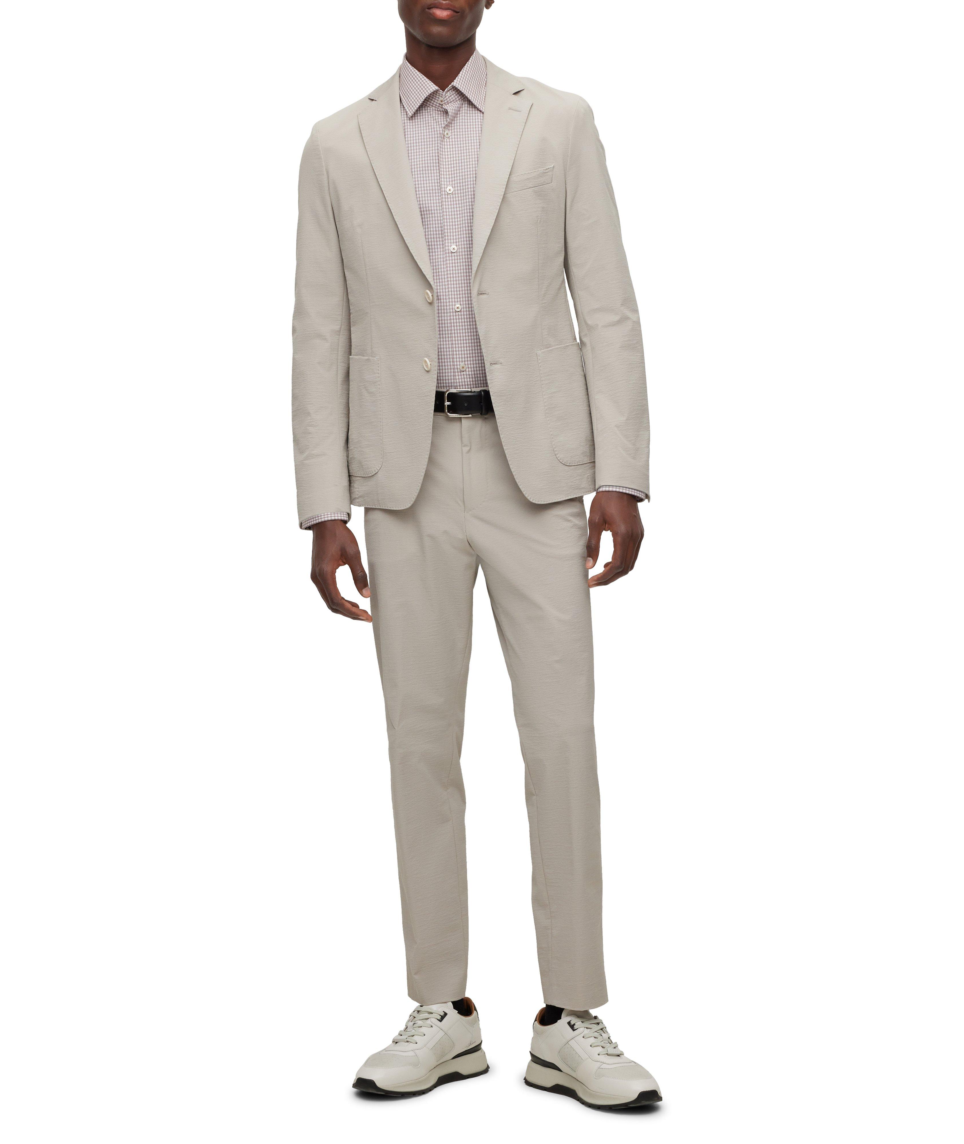 Slim Fit Checked Stretch-Cotton Dress Shirt image 5